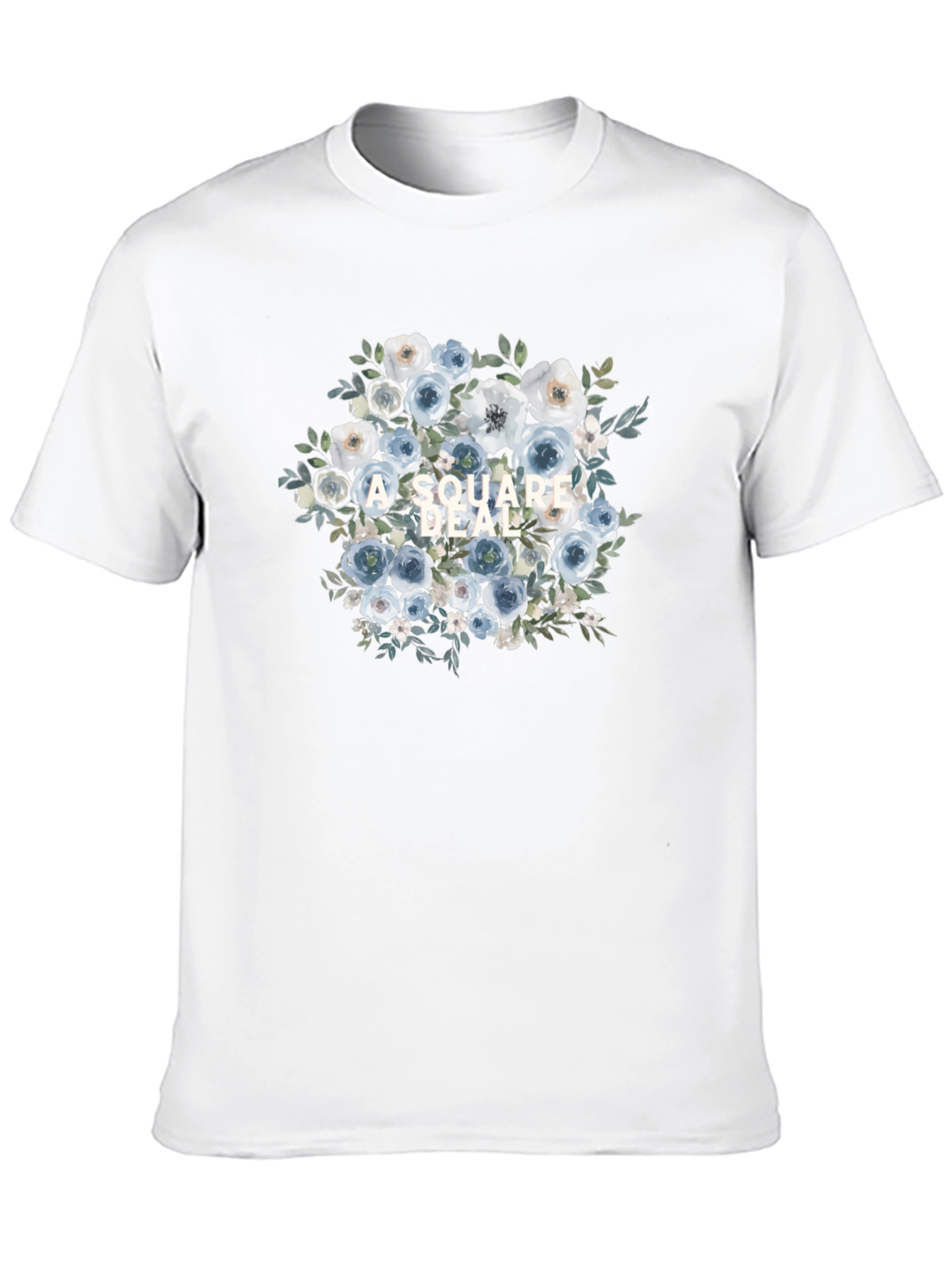 Floral Square Deal Black T-Shirt
