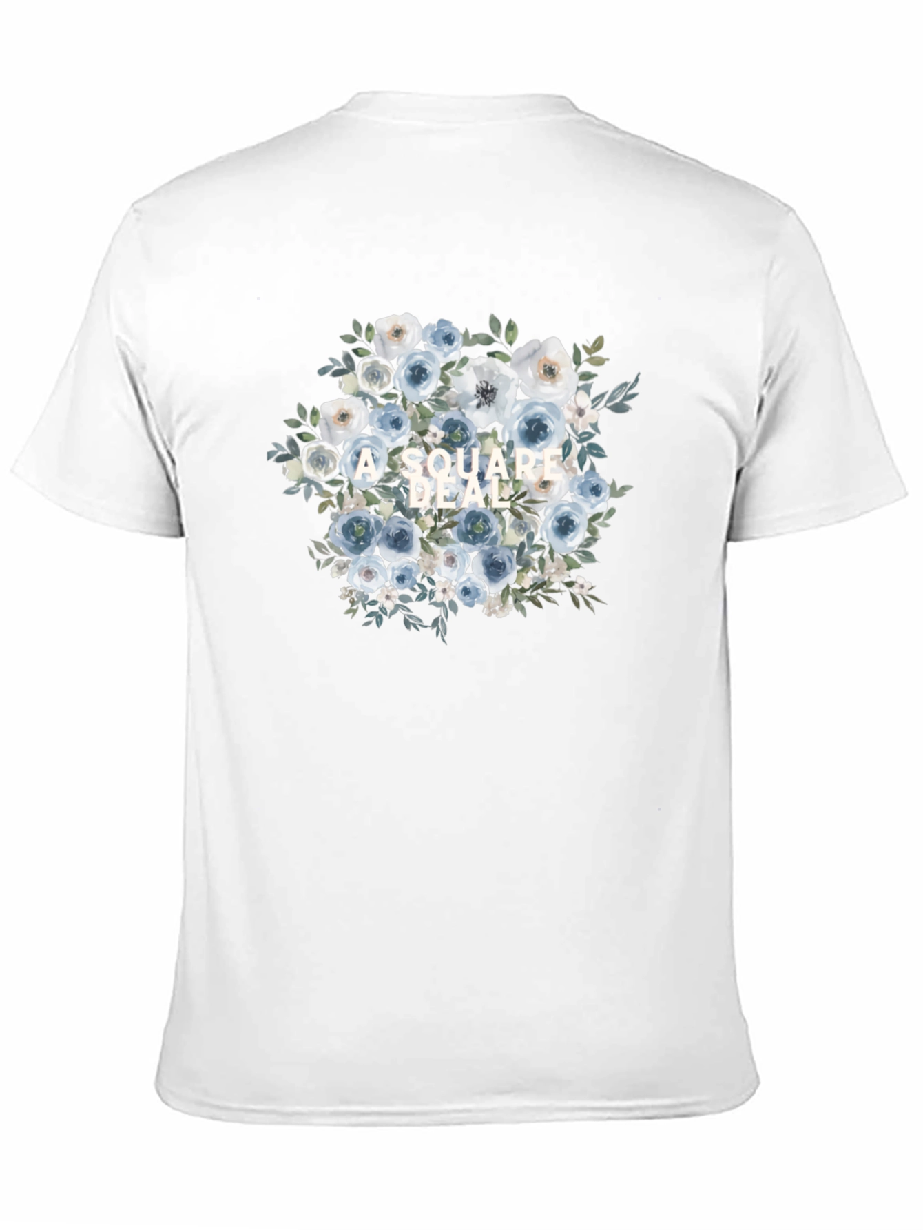 Floral Square Deal Black T-Shirt