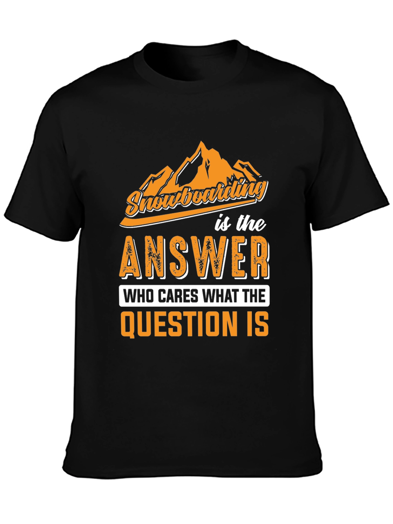 Snowboarding Answer Graphic Tee - Black