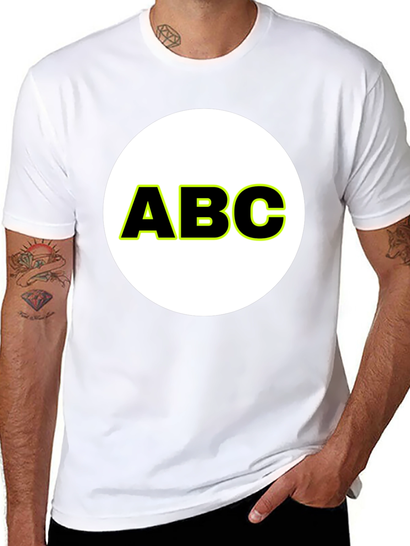 ABC Graphic Print Crew Neck T-Shirt