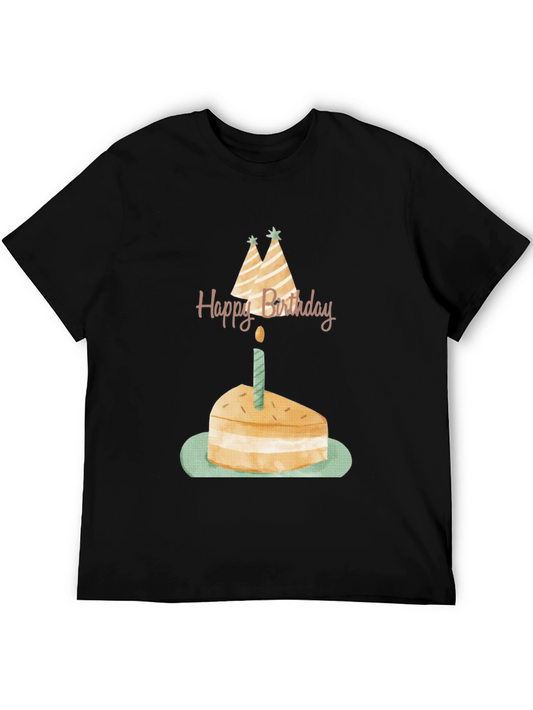 Birthday Cake Graphic Tee - Unisex Black T-Shirt