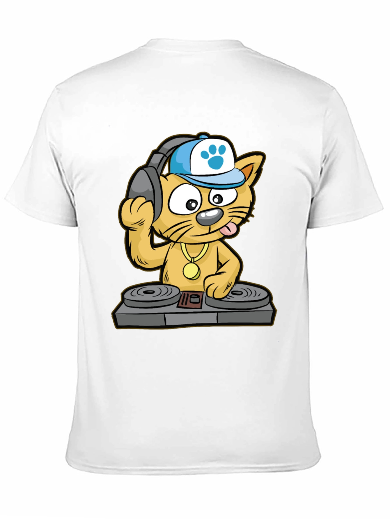 DJ Cat T-Shirt - Cool Cartoon Graphic Tee