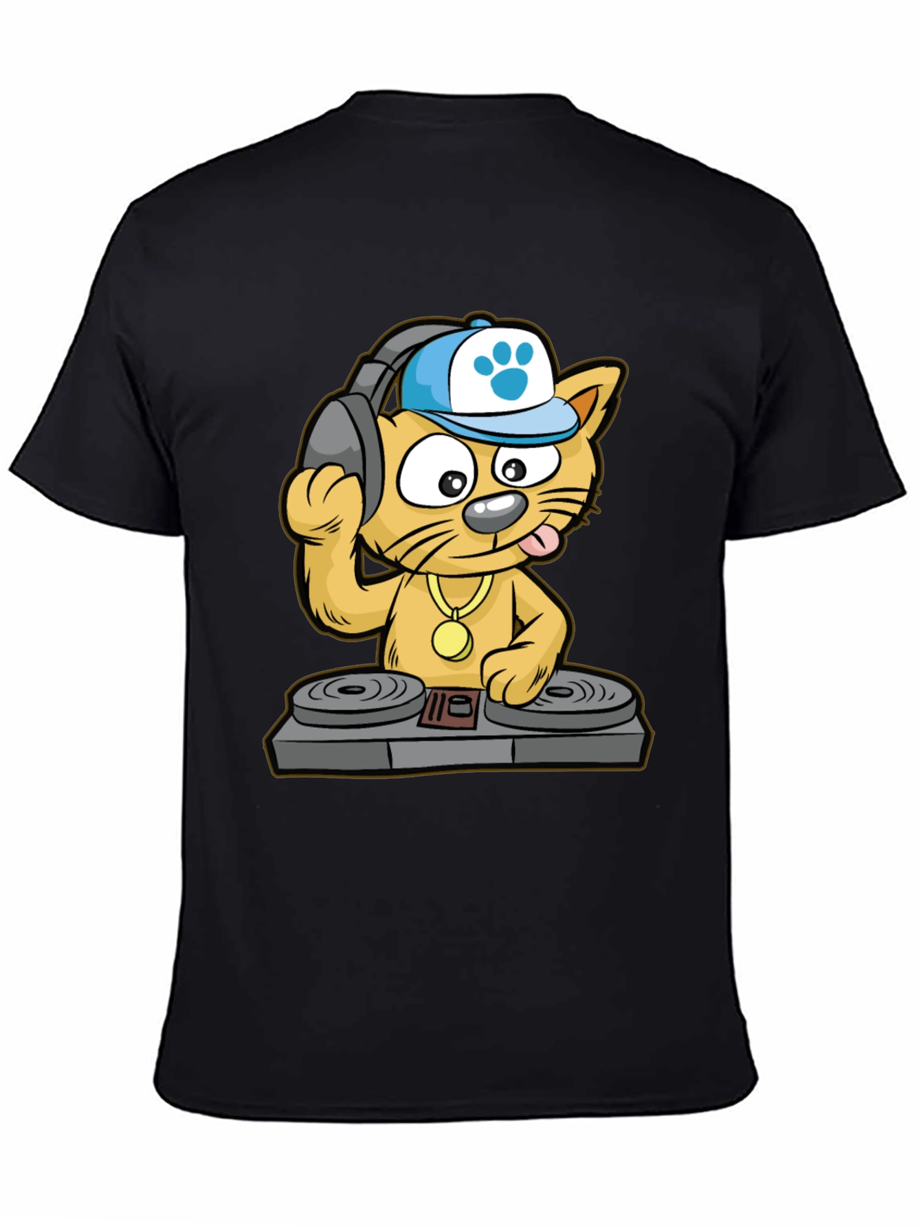 DJ Cat T-Shirt - Cool Cartoon Graphic Tee