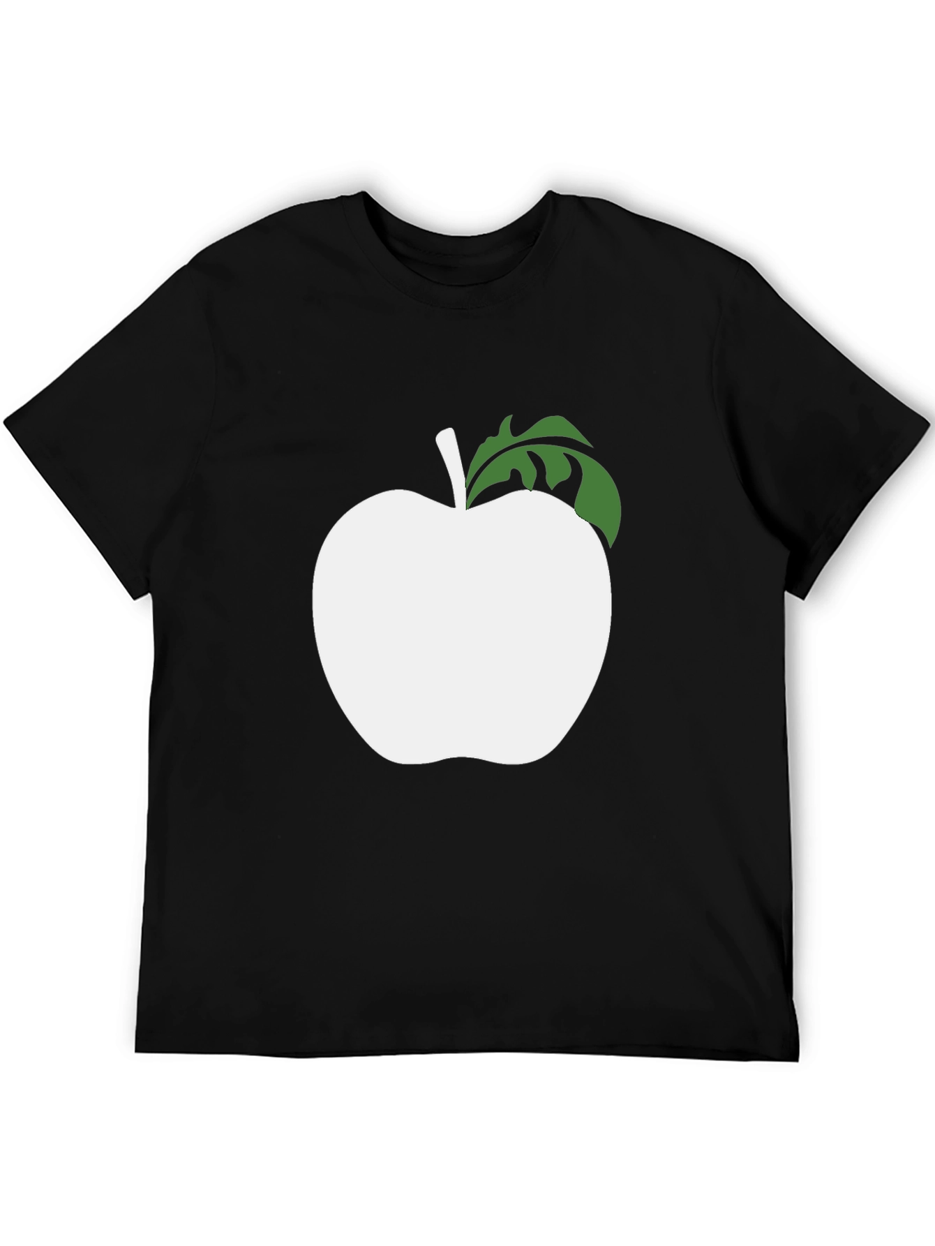Apple Graphic Tee - Modern Black Cotton Shirt