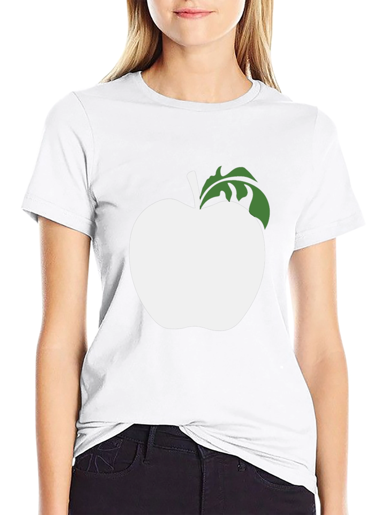 Apple Graphic Tee - Modern Black Cotton Shirt