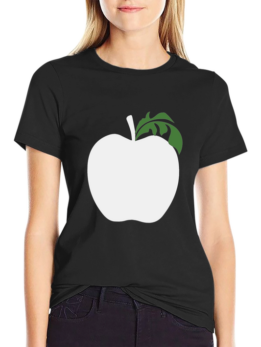 Apple Graphic Tee - Modern Black Cotton Shirt