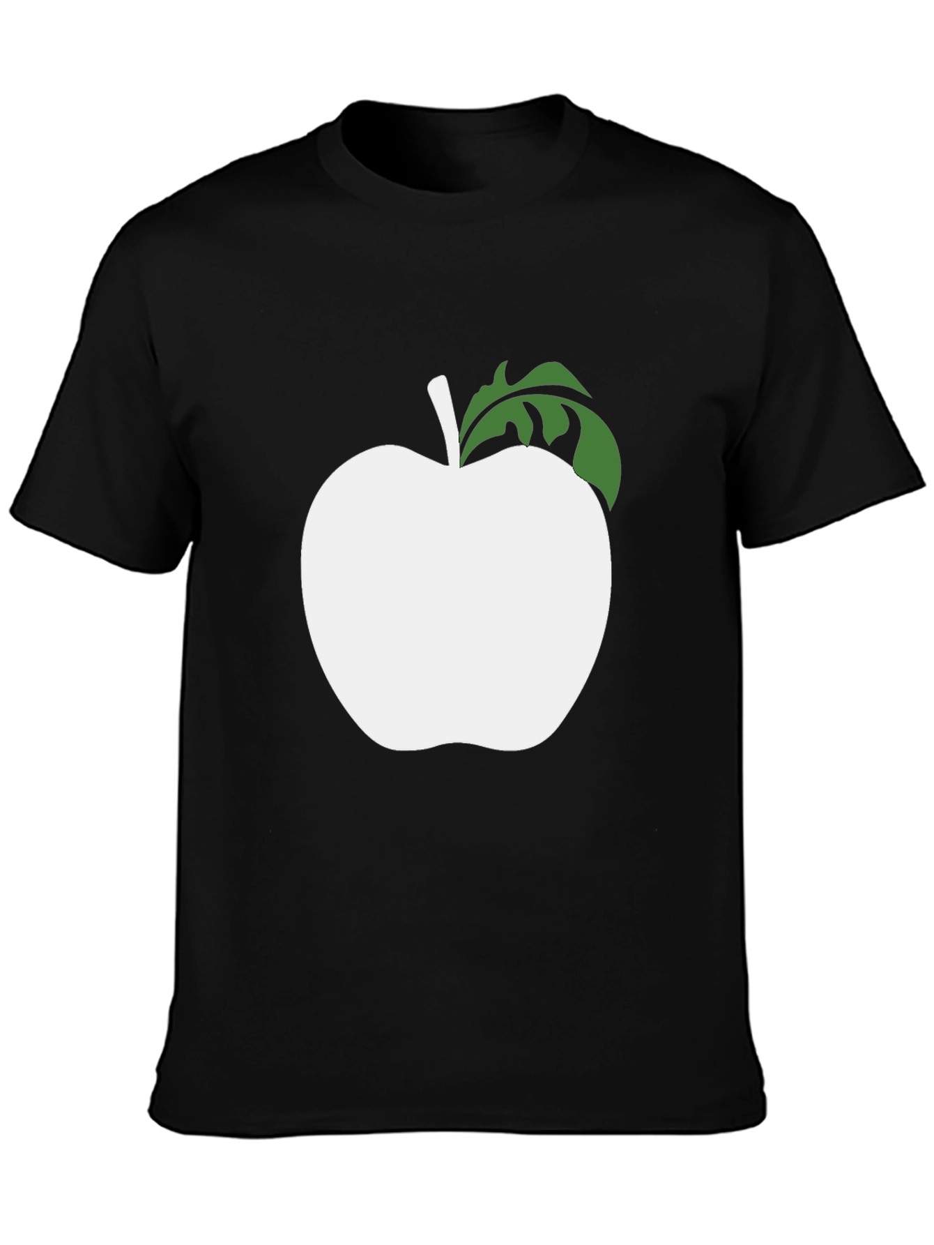 Apple Graphic Tee - Modern Black Cotton Shirt