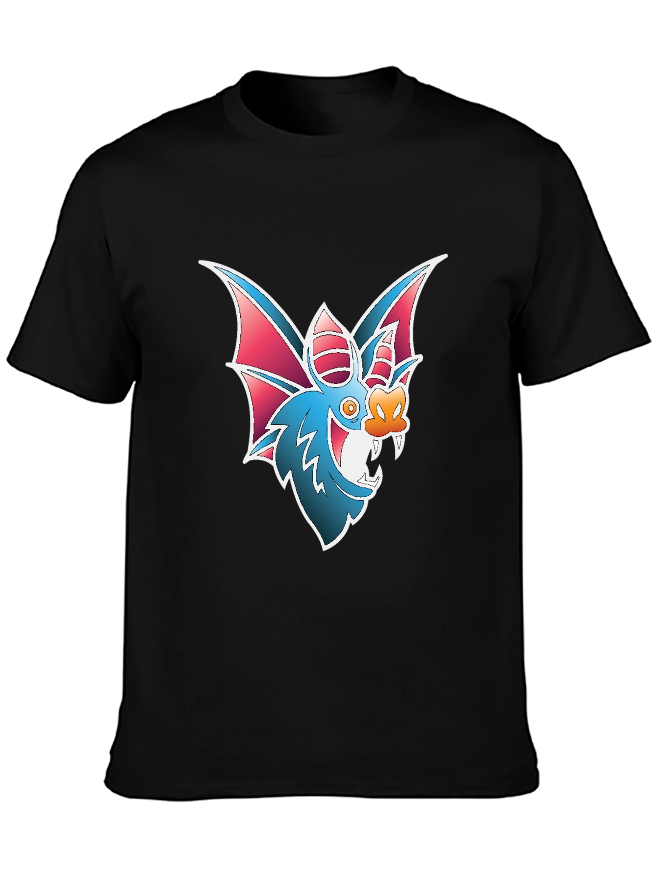 Cartoon Bat Graphic Tee - Mens Black T-Shirt