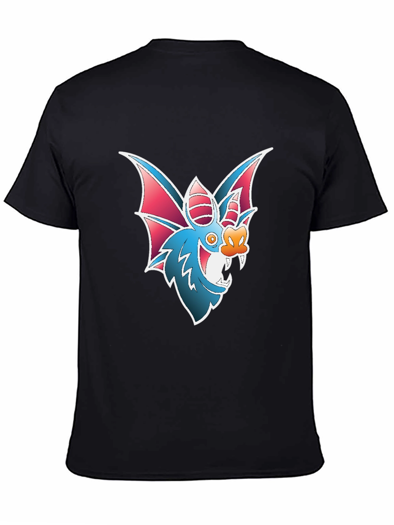 Cartoon Bat Graphic Tee - Mens Black T-Shirt