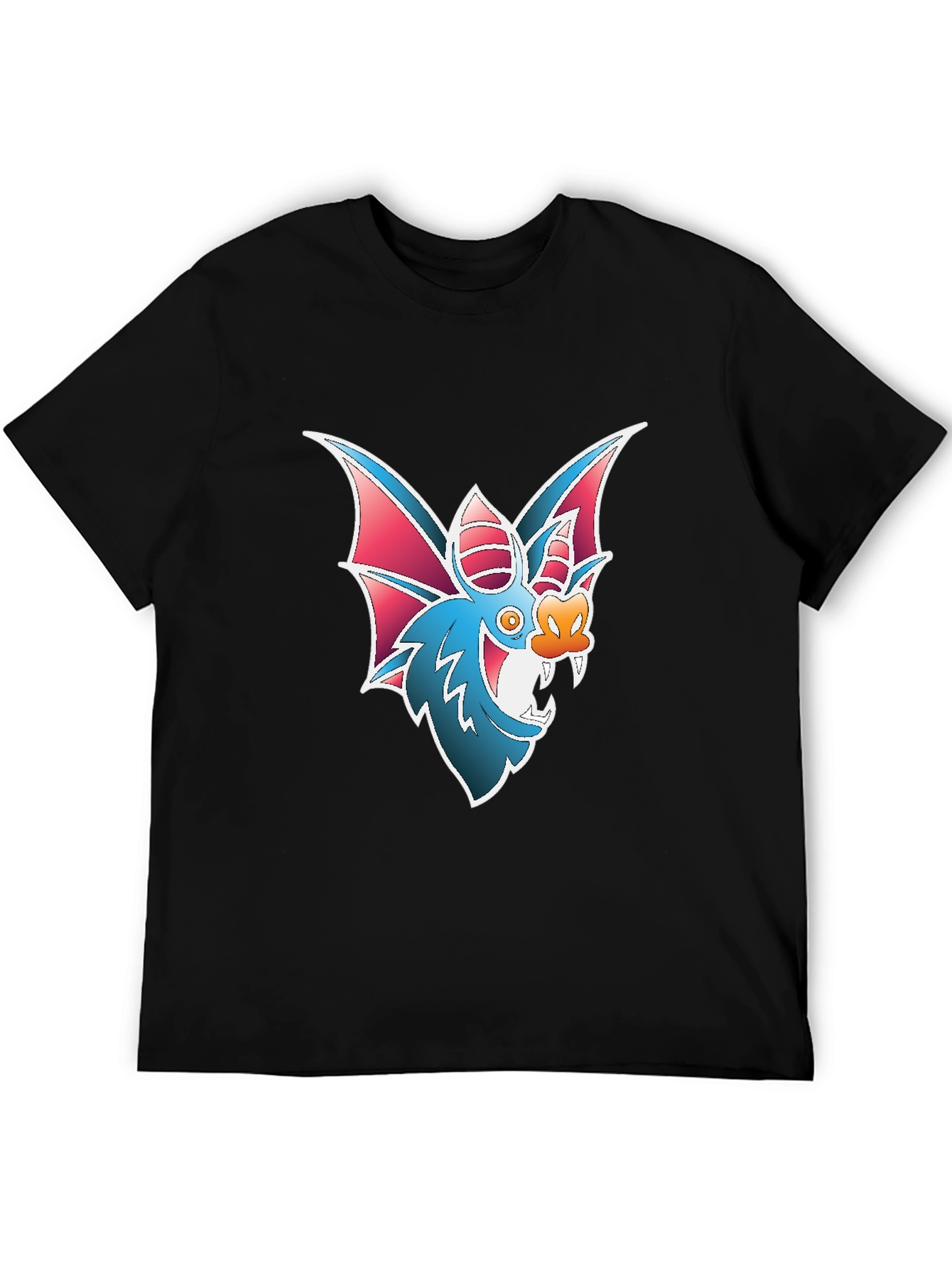 Cartoon Bat Graphic Tee - Mens Black T-Shirt