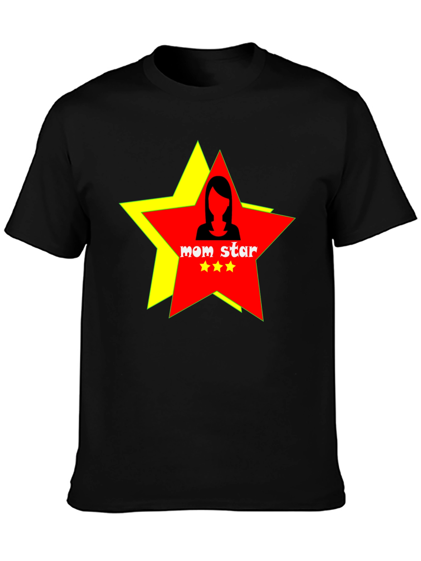 Mom Star Graphic Tee - Black Cotton T-Shirt