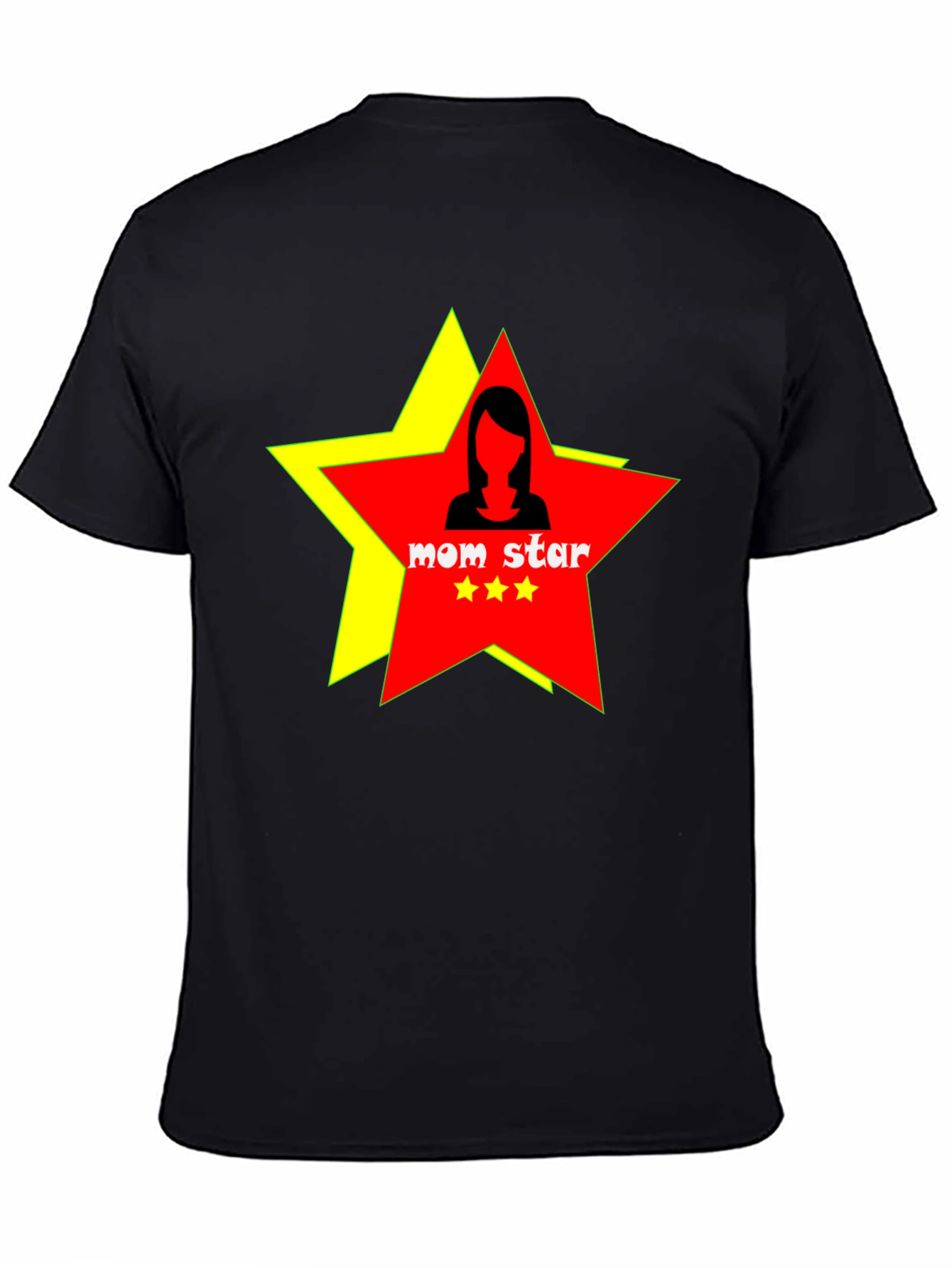 Mom Star Graphic Tee - Black Cotton T-Shirt