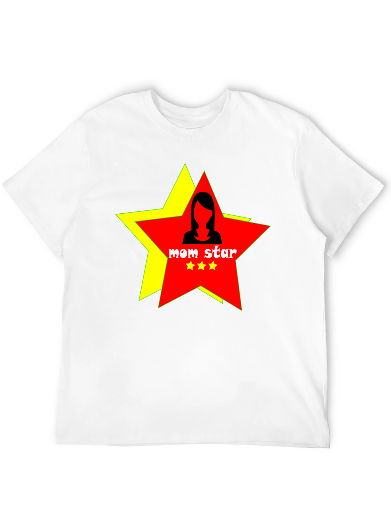 Mom Star Graphic Tee - Black Cotton T-Shirt