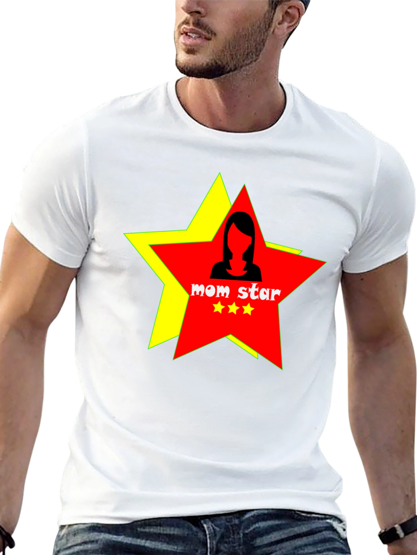 Mom Star Graphic Tee - Black Cotton T-Shirt