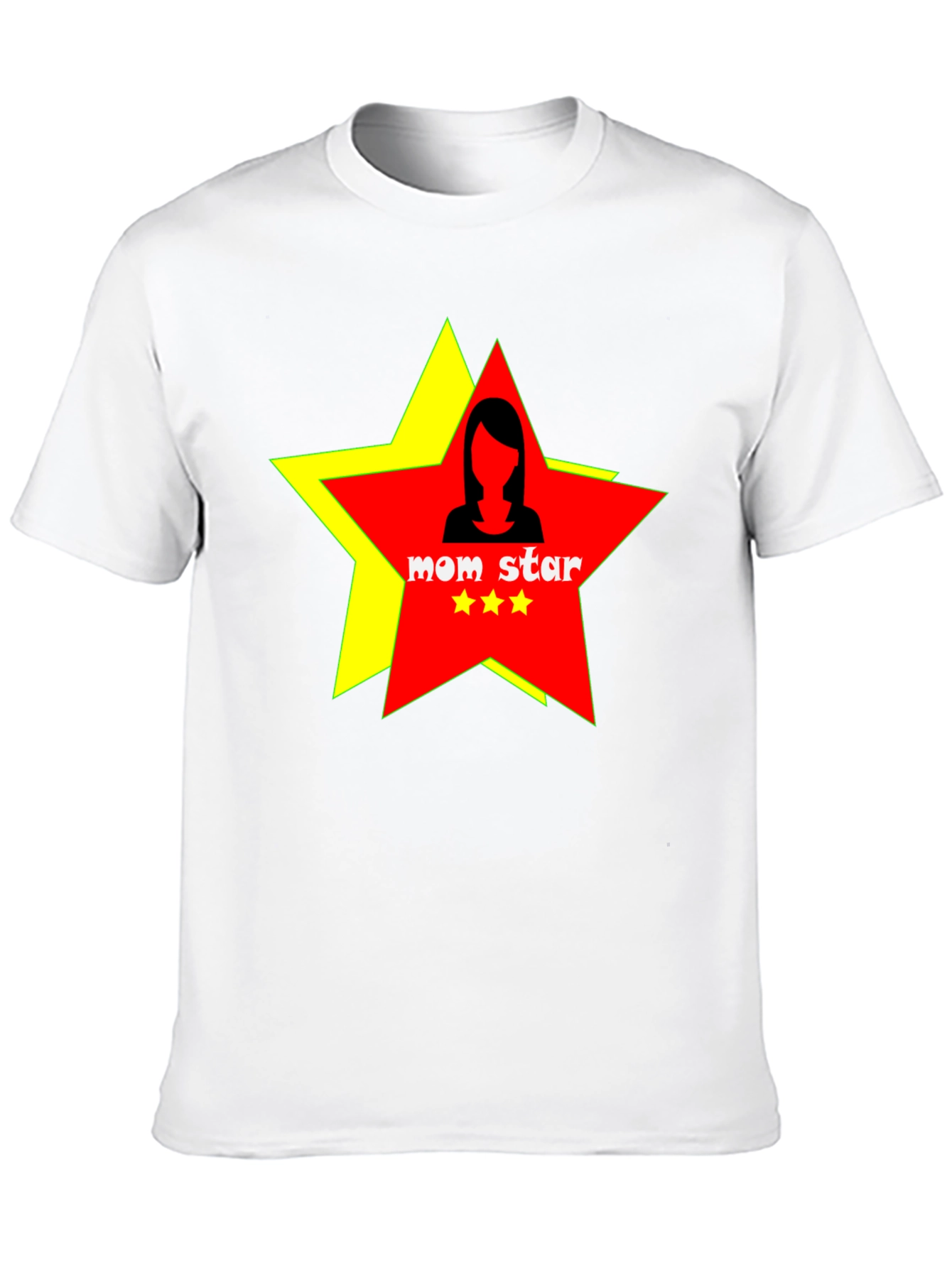 Mom Star Graphic Tee - Black Cotton T-Shirt