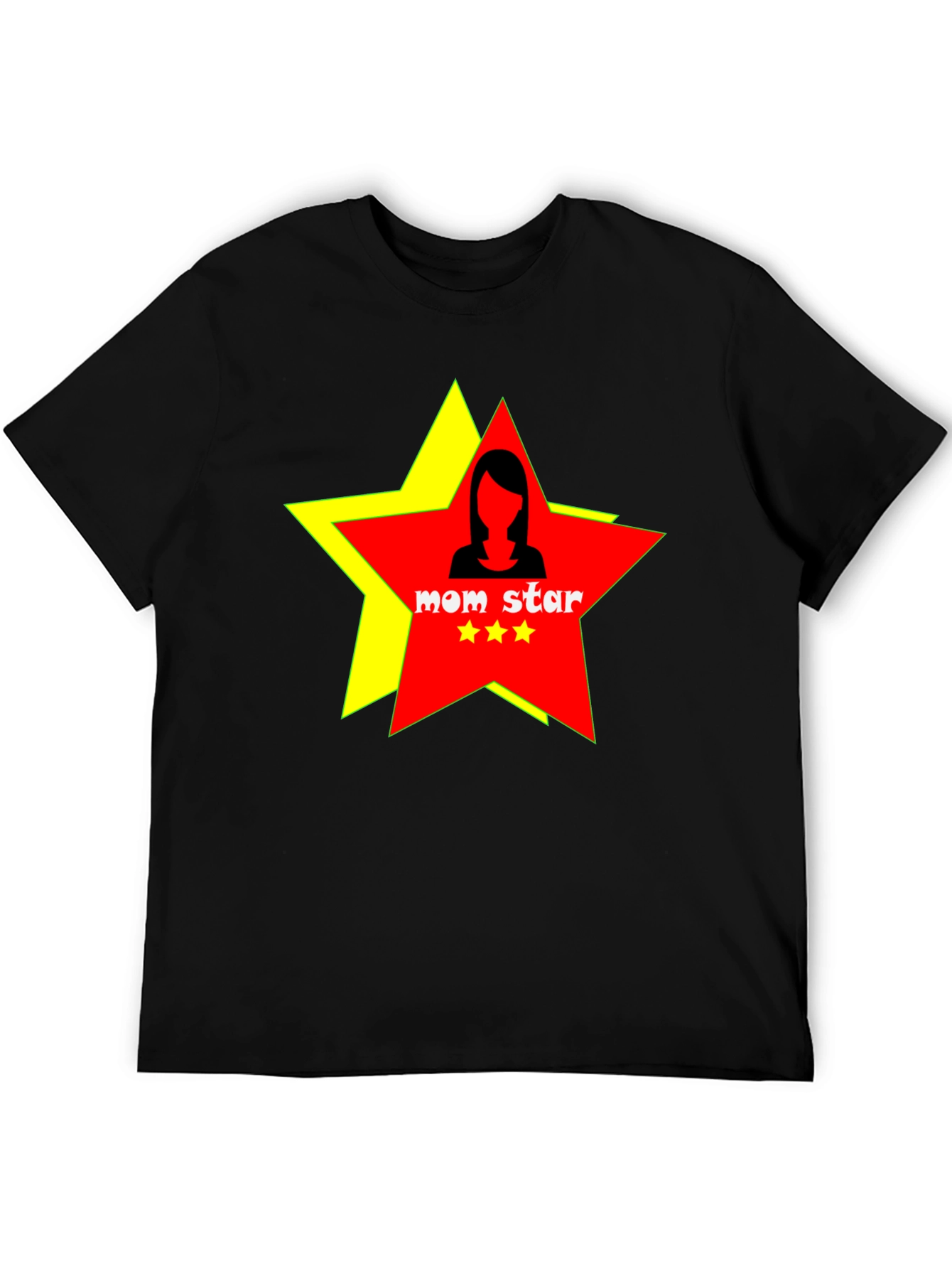 Mom Star Graphic Tee - Black Cotton T-Shirt