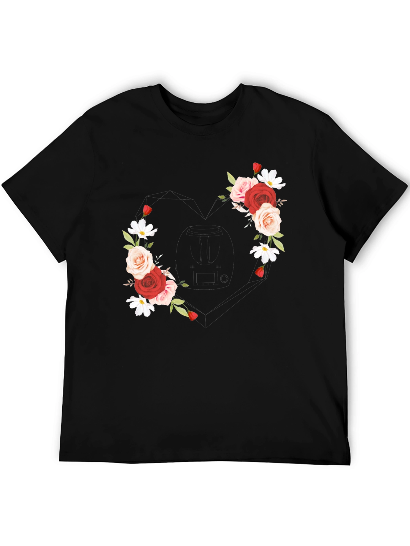 Floral Heart Tee - Romantic Graphic T-Shirt