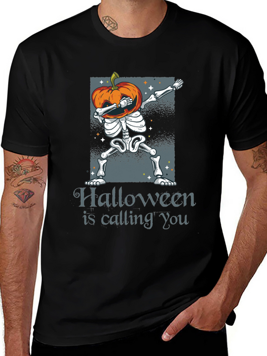 Halloween Skeleton Pumpkin Dab T-Shirt