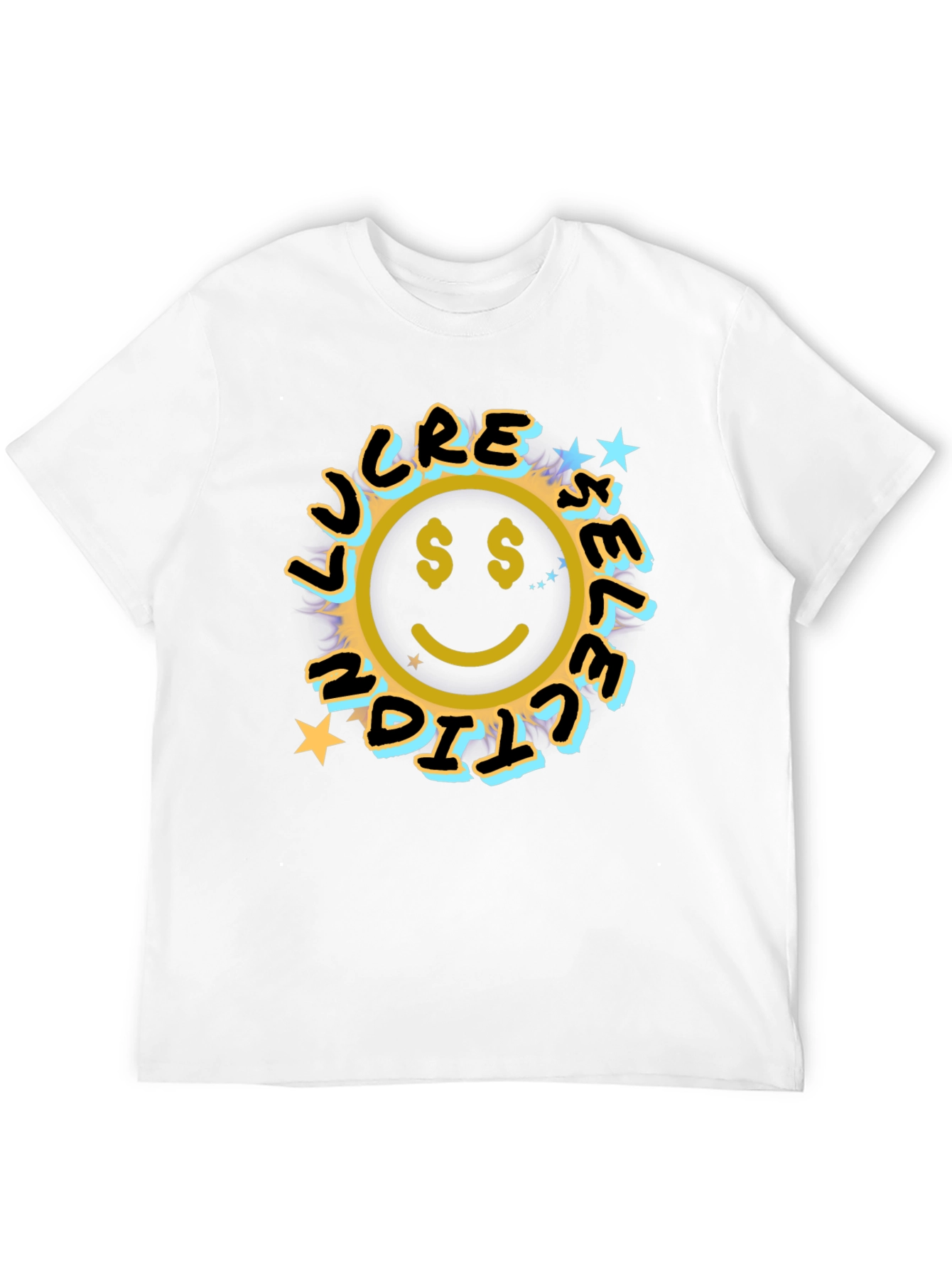 Lucrative Smiley Face Graphic Tee - Black