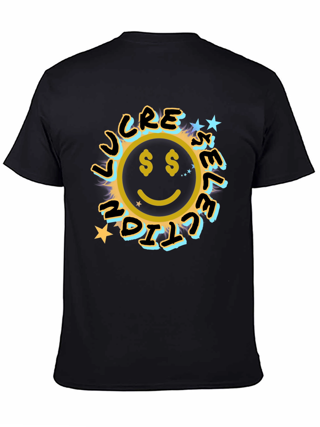 Lucrative Smiley Face Graphic Tee - Black
