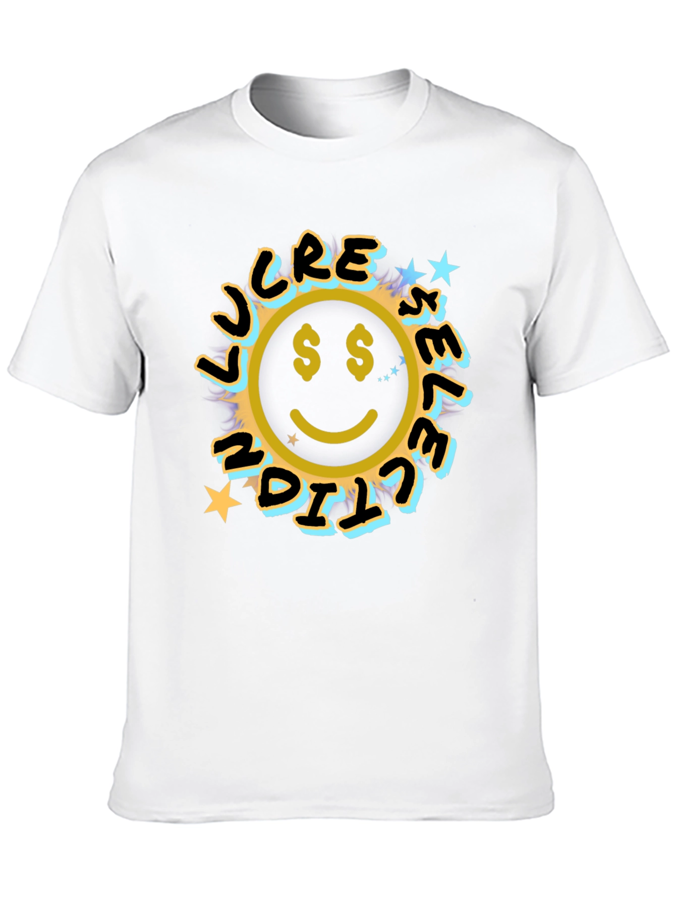 Lucrative Smiley Face Graphic Tee - Black