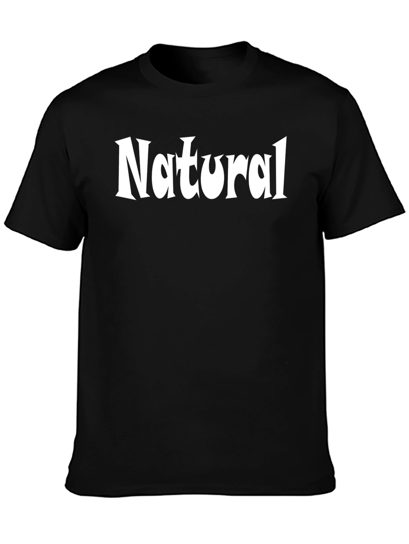 Natural Graphic Tee - Trendy Black Cotton T-Shirt