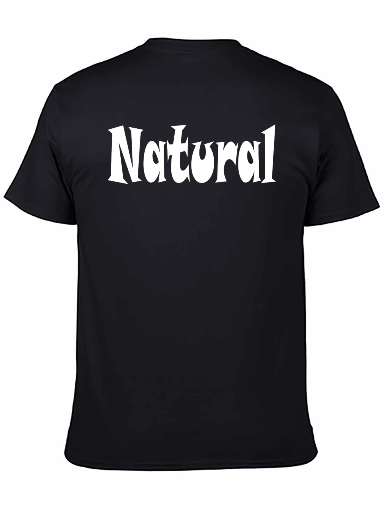 Natural Graphic Tee - Trendy Black Cotton T-Shirt