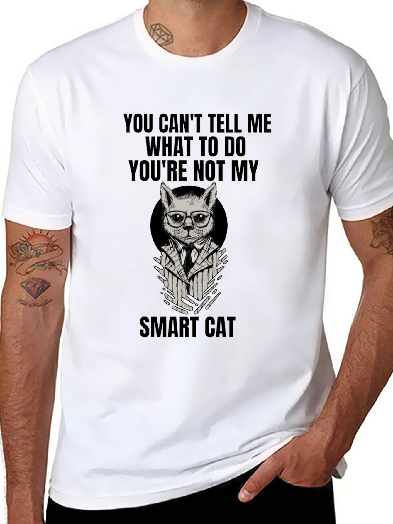 Smart Cat T-Shirt - Funny Slogan Tee