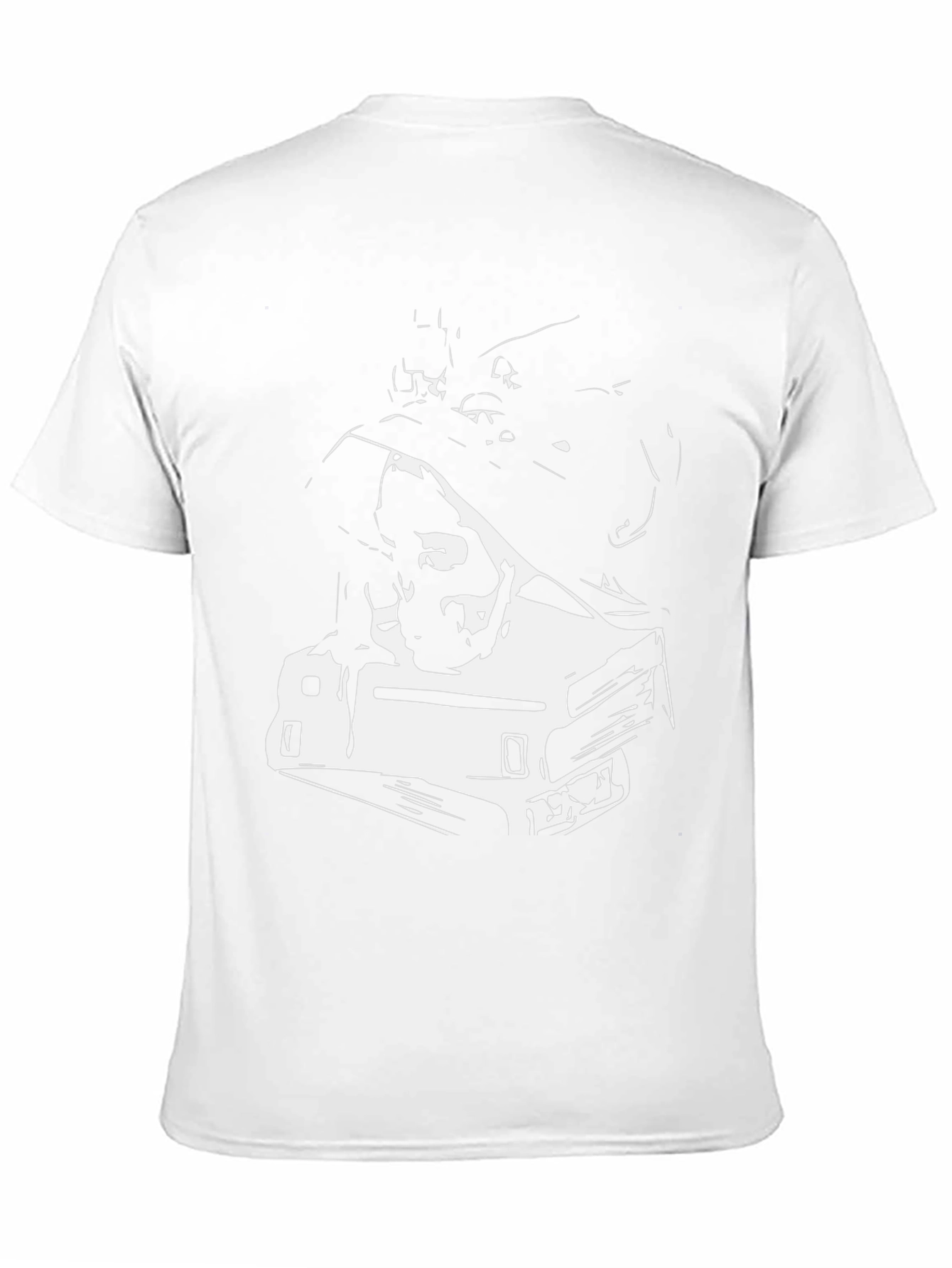 Edgy Graphic Tee - Car & Skull Design