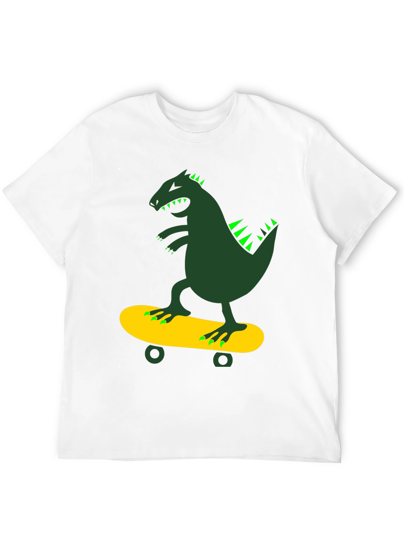 Dino Skateboarder Black T-Shirt