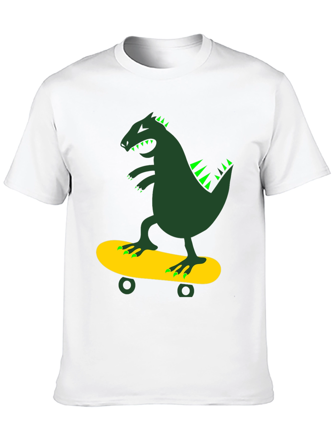 Dino Skateboarder Black T-Shirt