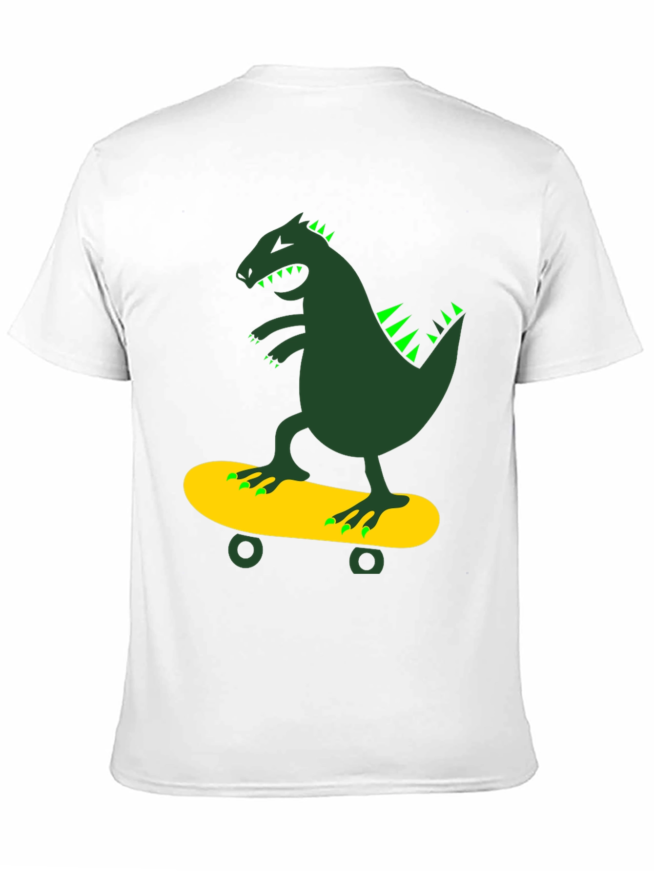 Dino Skateboarder Black T-Shirt