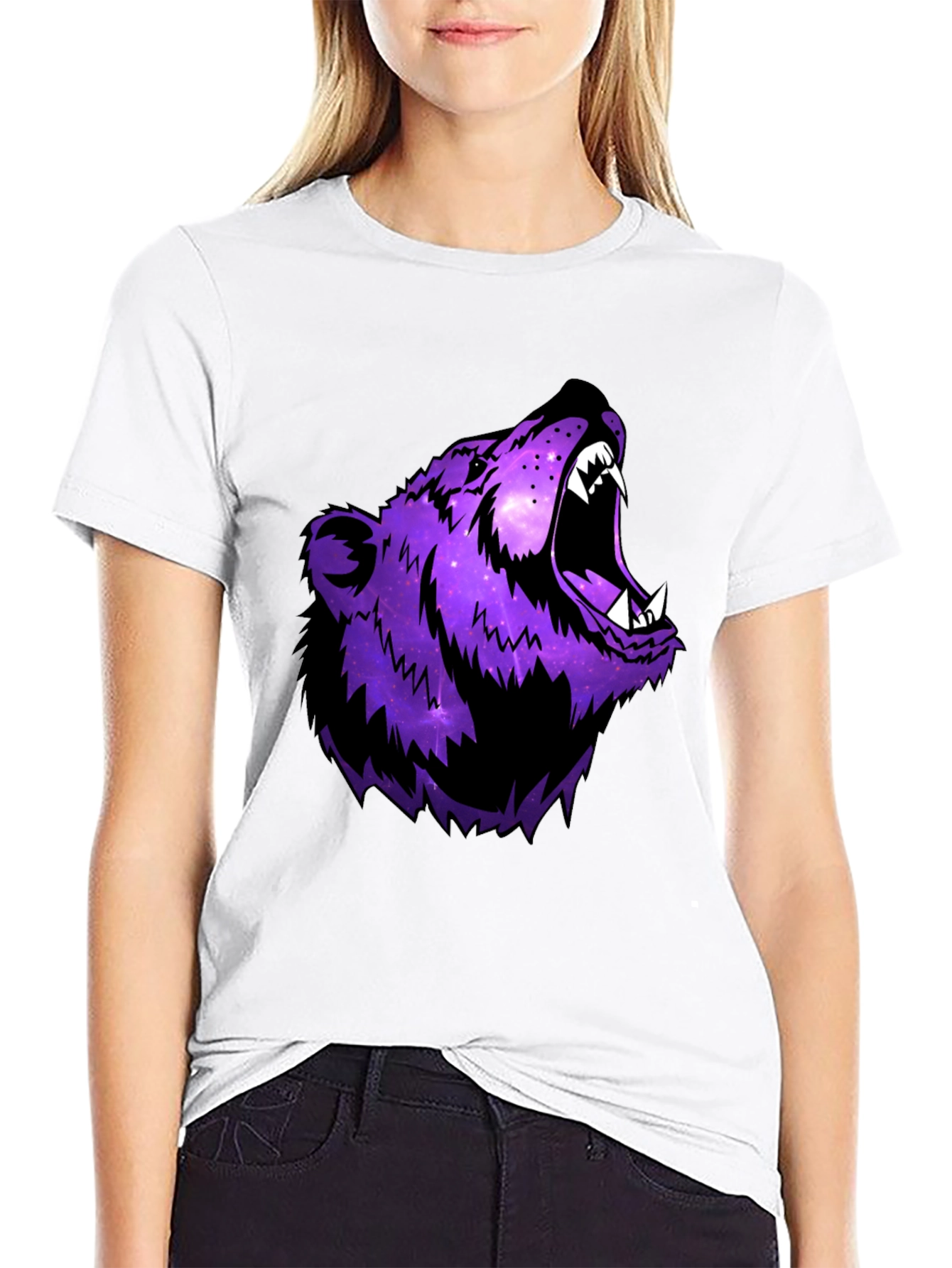 Galaxy Bear Graphic Black T-Shirt