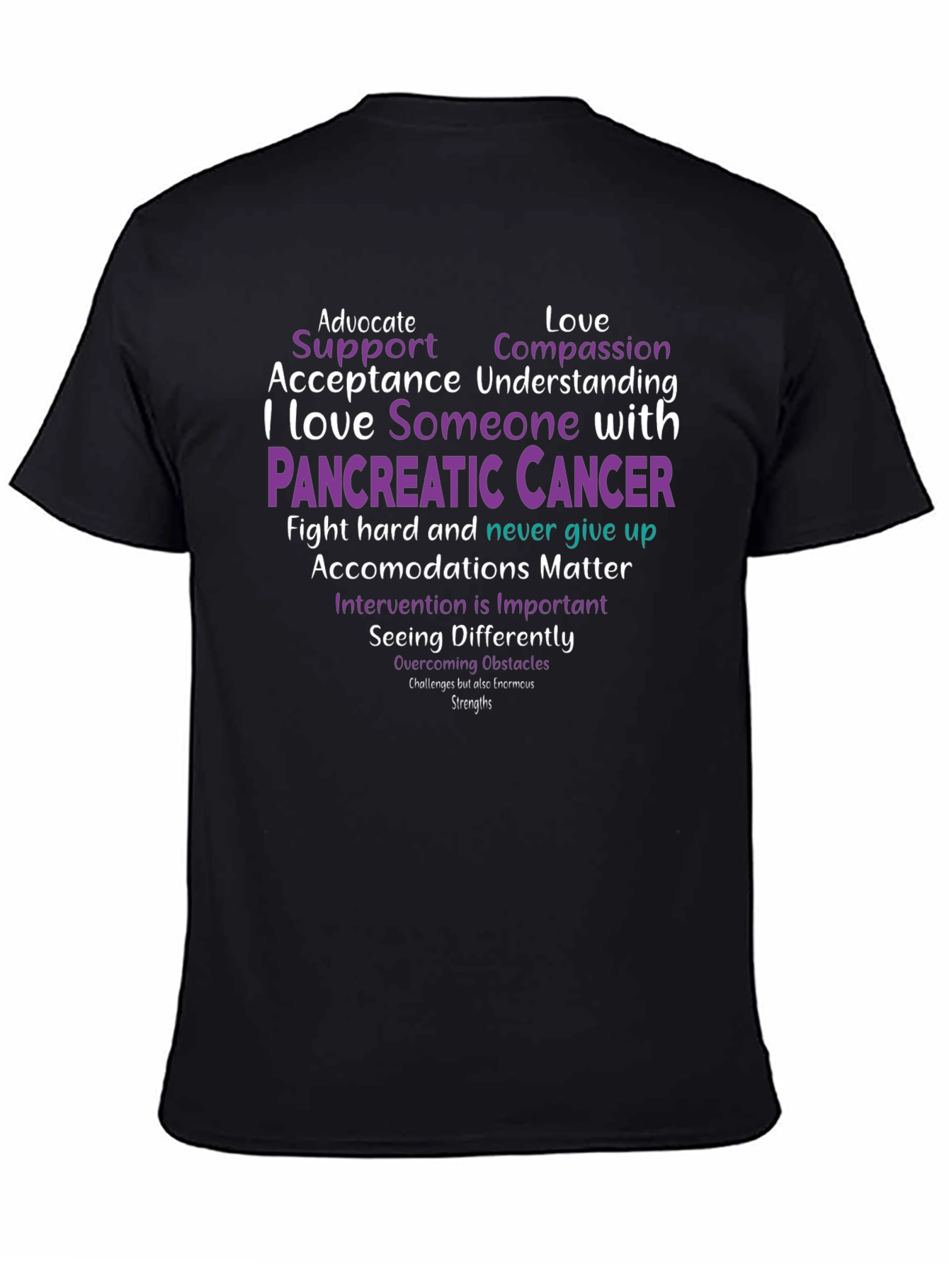 Pancreatic Cancer Awareness T-Shirt - Advocate Support Love