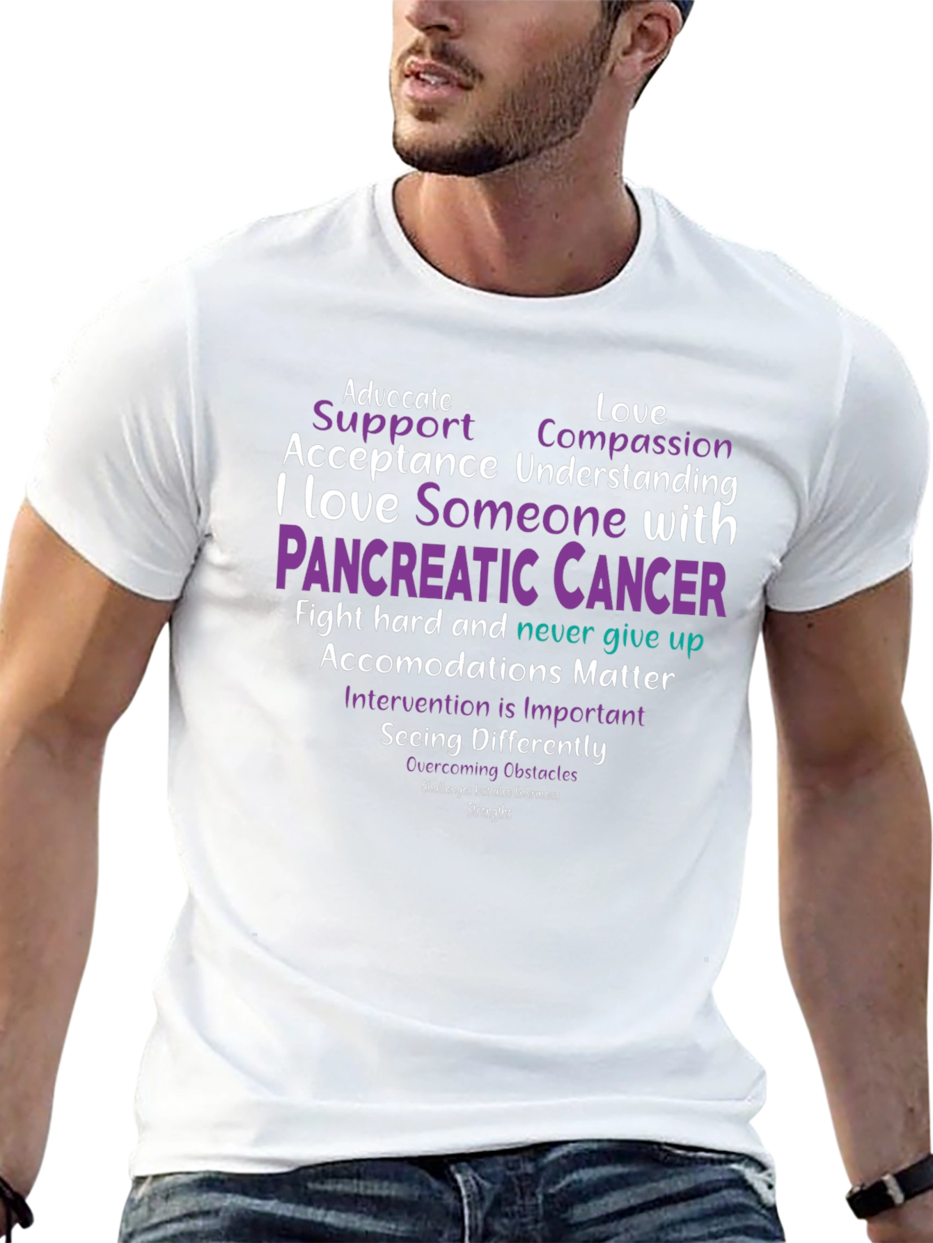 Pancreatic Cancer Awareness T-Shirt - Advocate Support Love