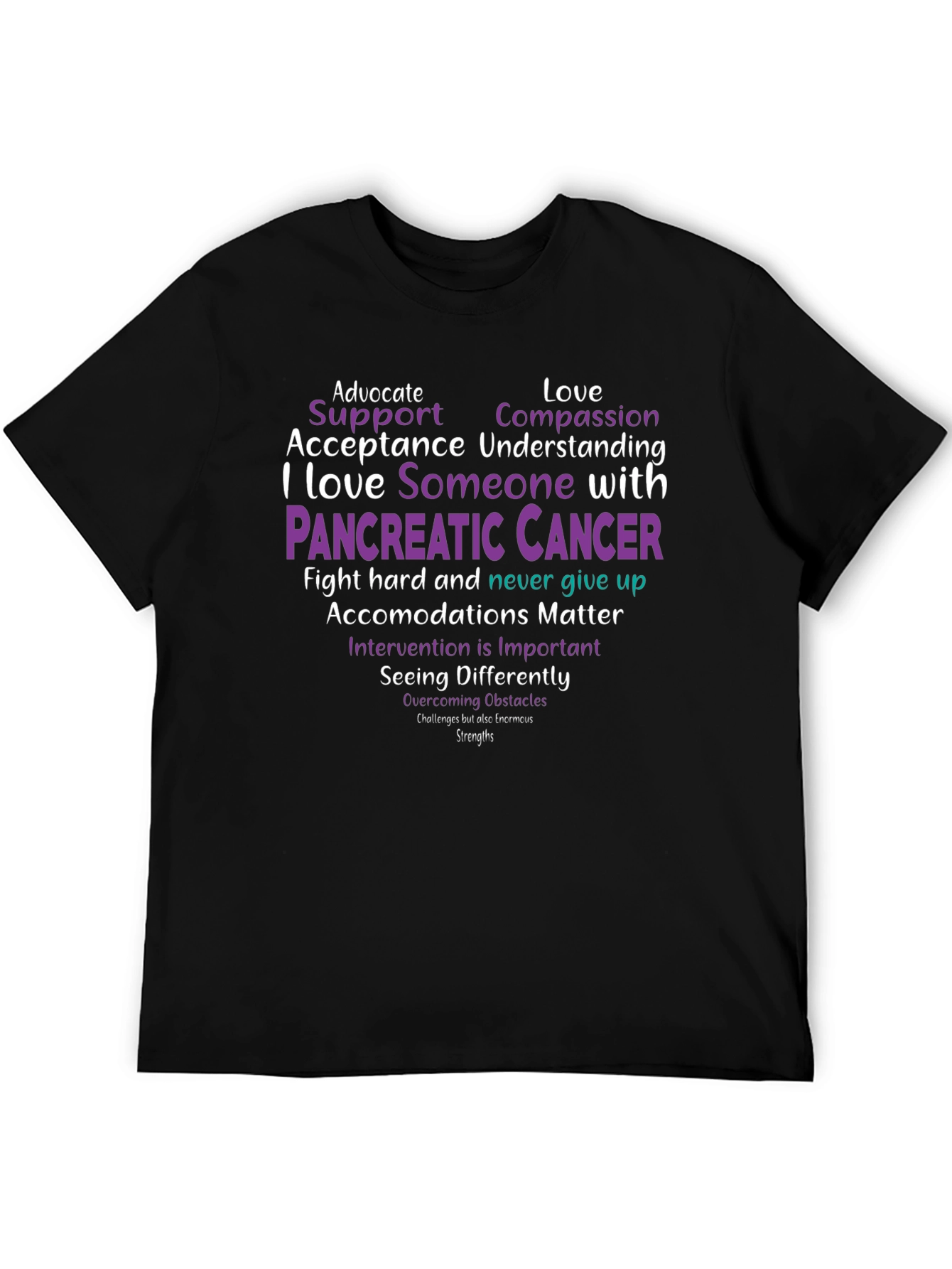 Pancreatic Cancer Awareness T-Shirt - Advocate Support Love