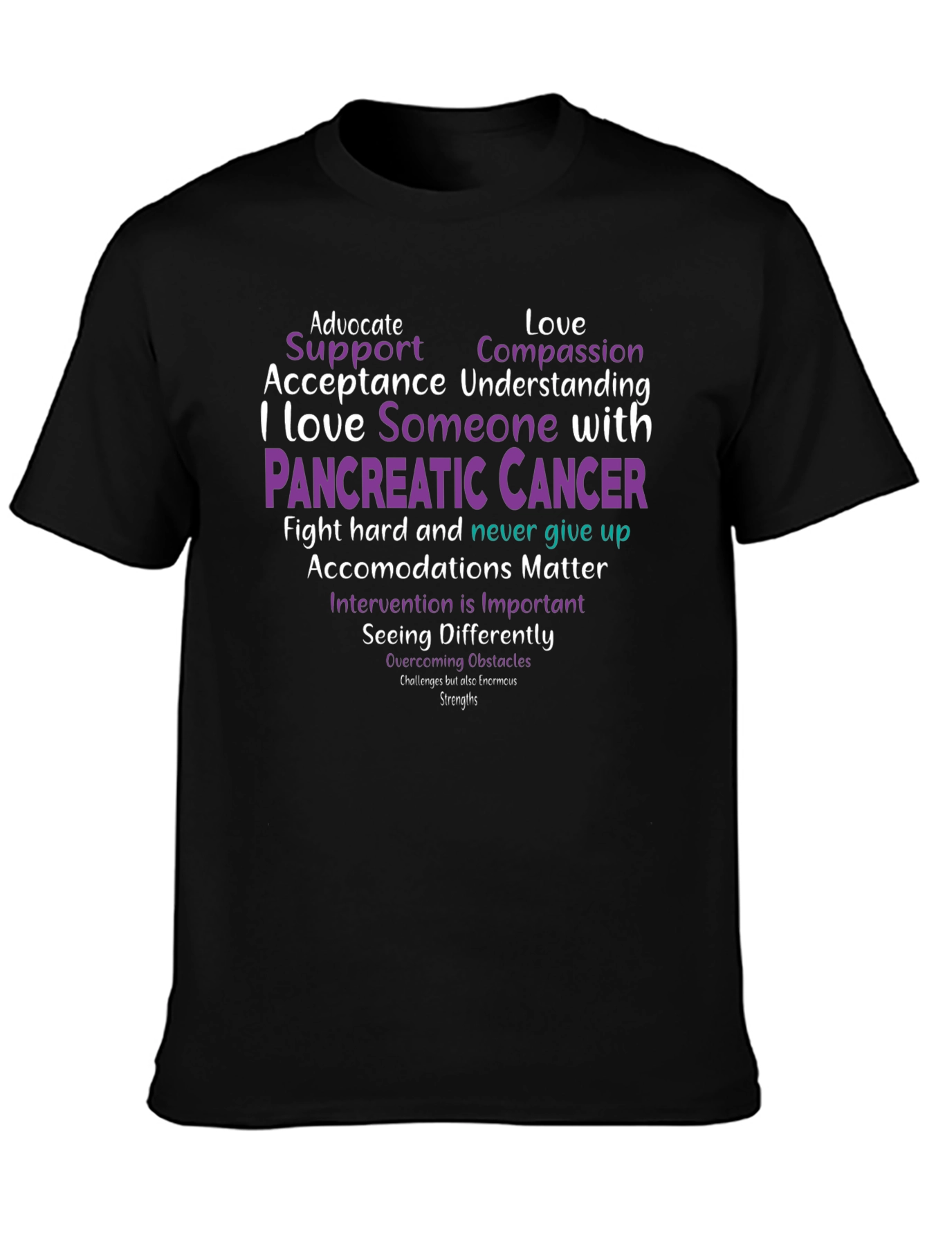 Pancreatic Cancer Awareness T-Shirt - Advocate Support Love