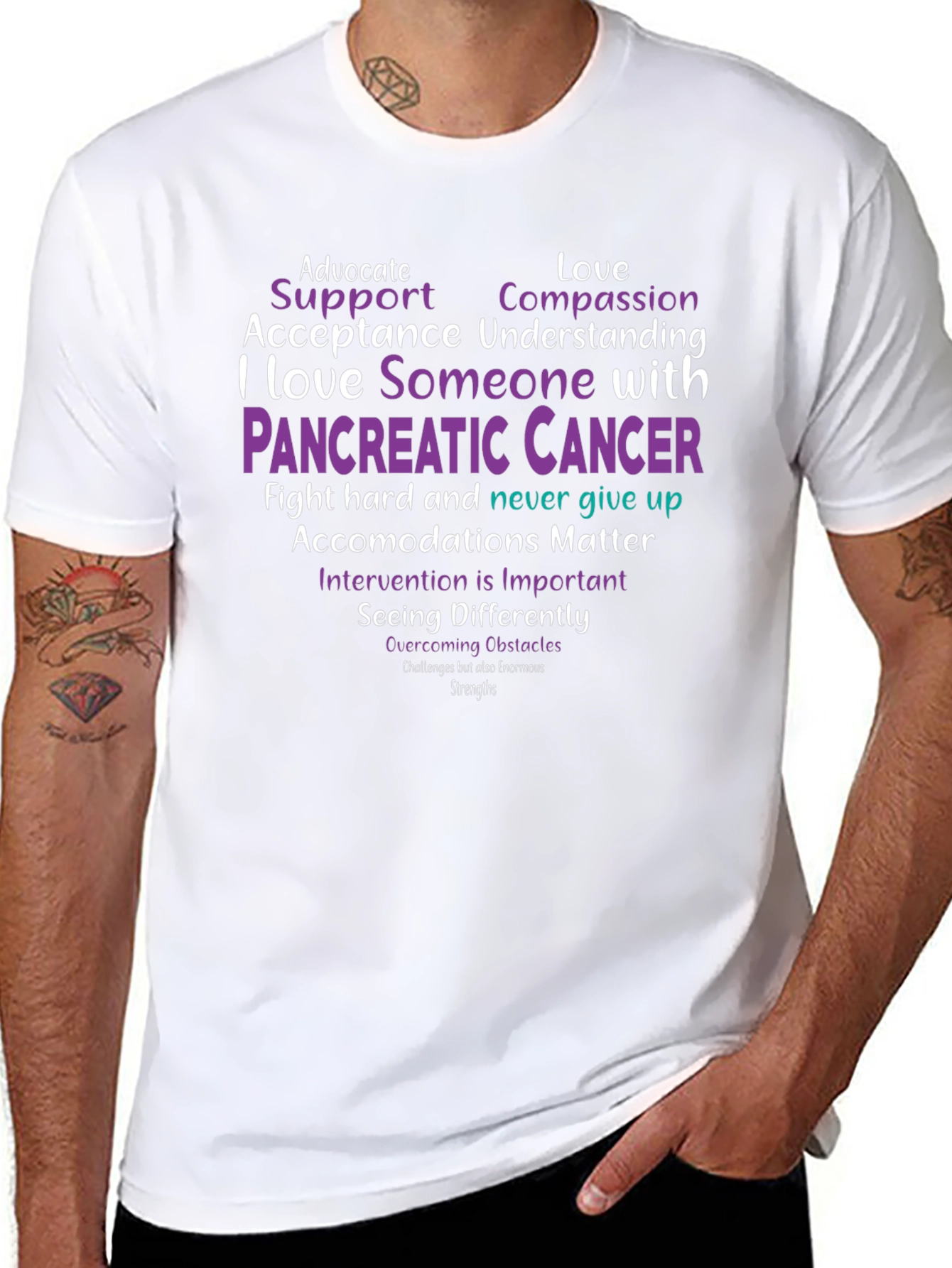 Pancreatic Cancer Awareness T-Shirt - Advocate Support Love