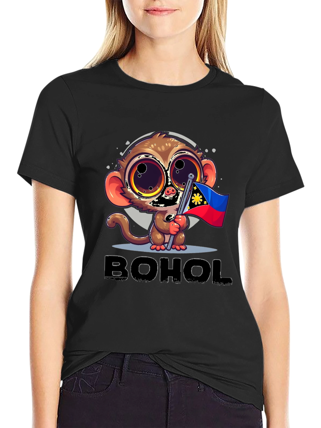 Bohol Tarsier Cartoon Graphic Tee