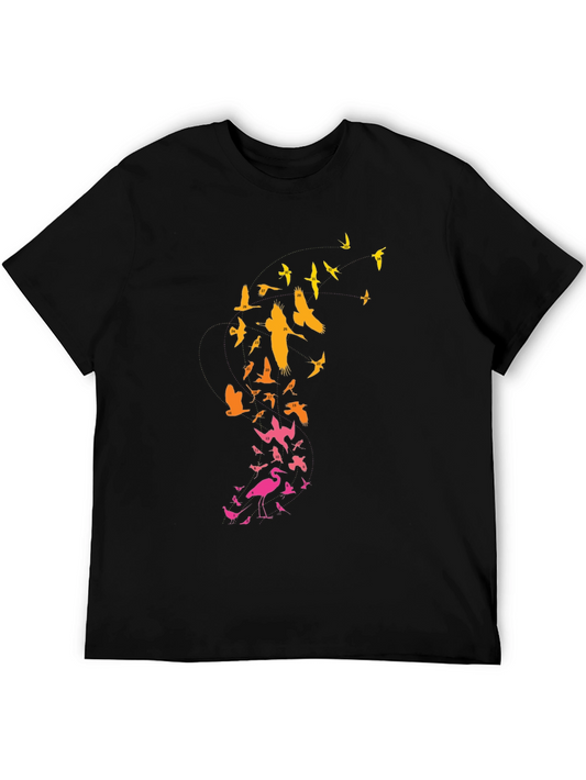 Birds in Flight Graphic Tee - Black