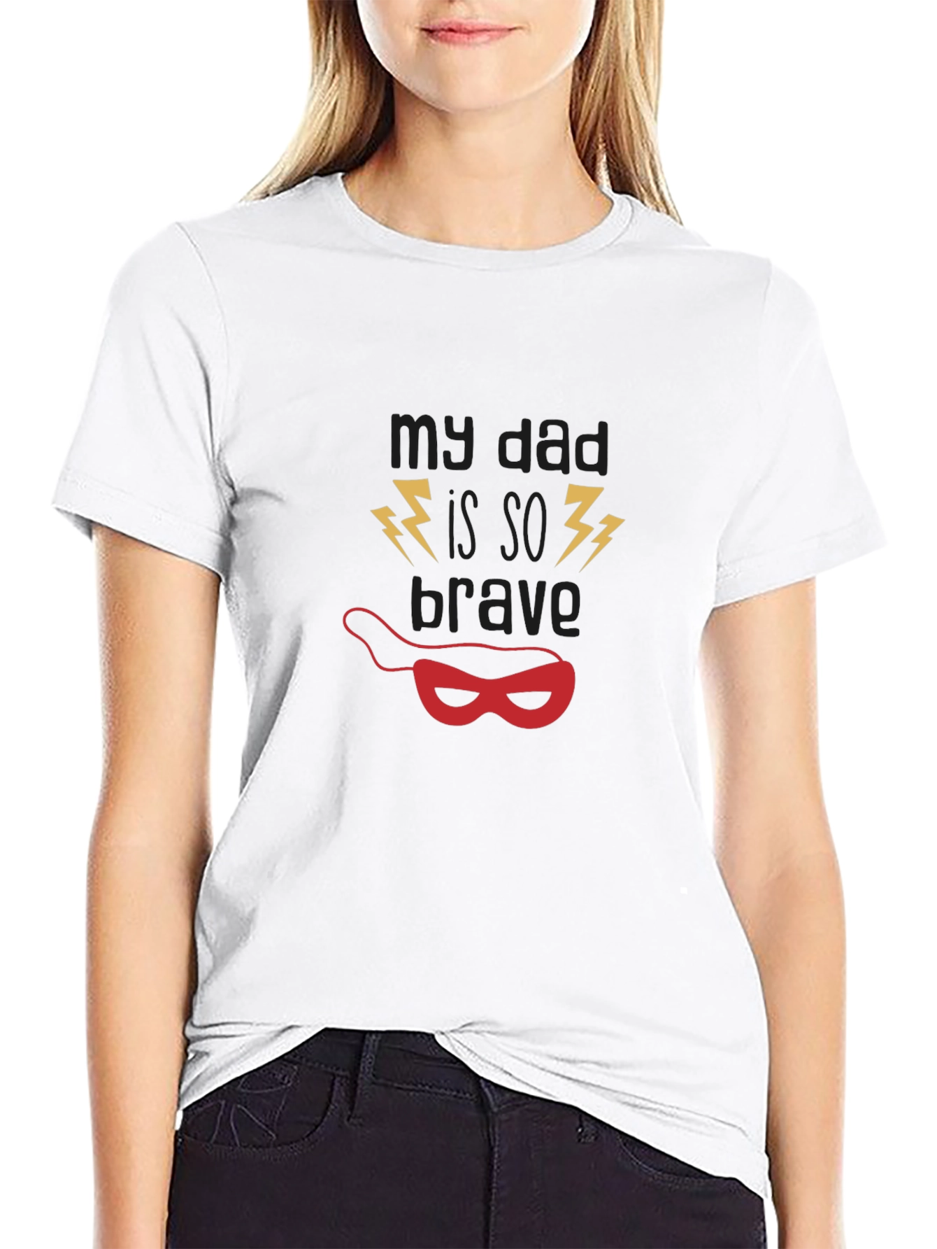 My Dad Is So Brave Black Graphic Tee