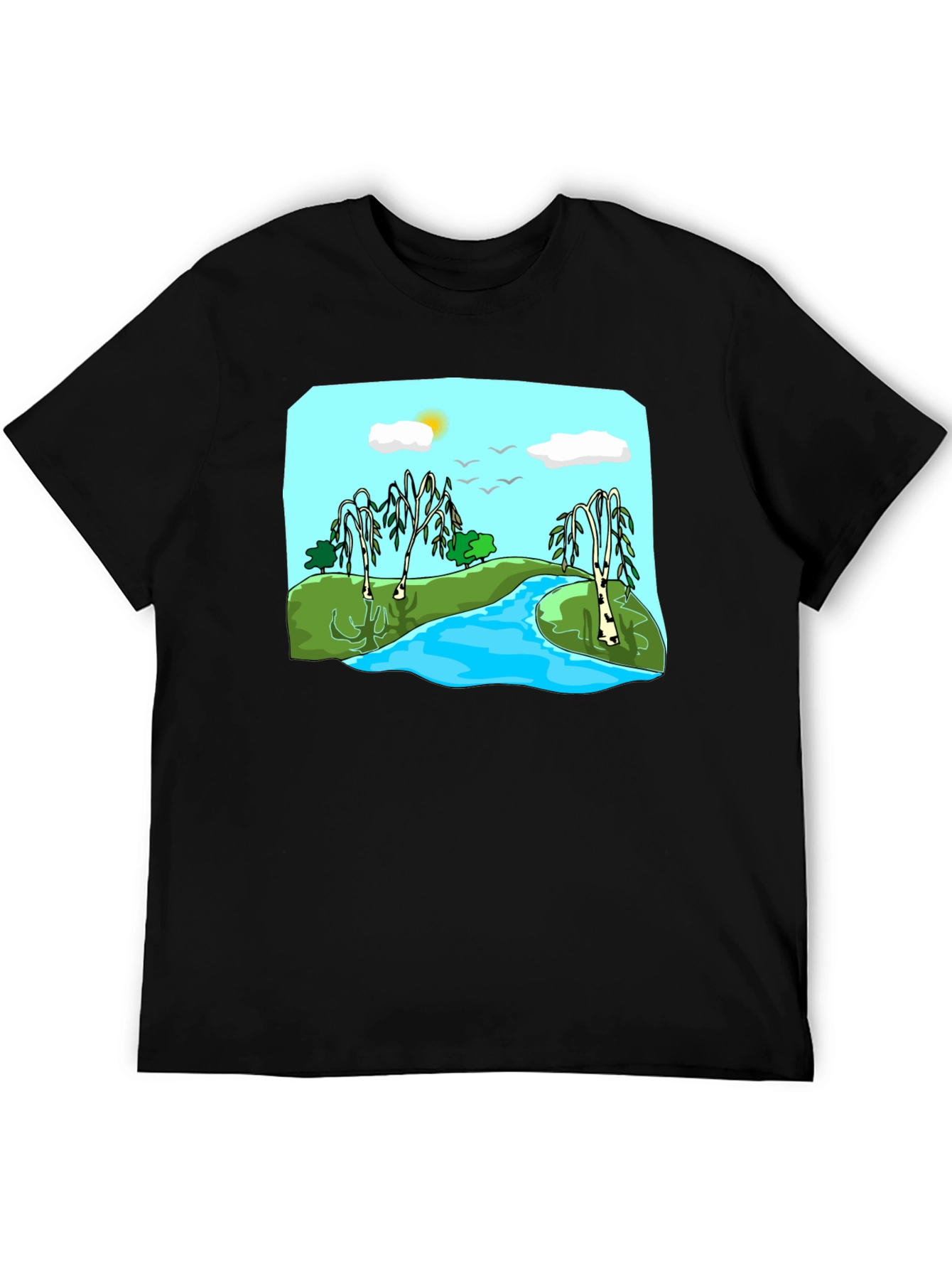 Scenic River Landscape Graphic Tee