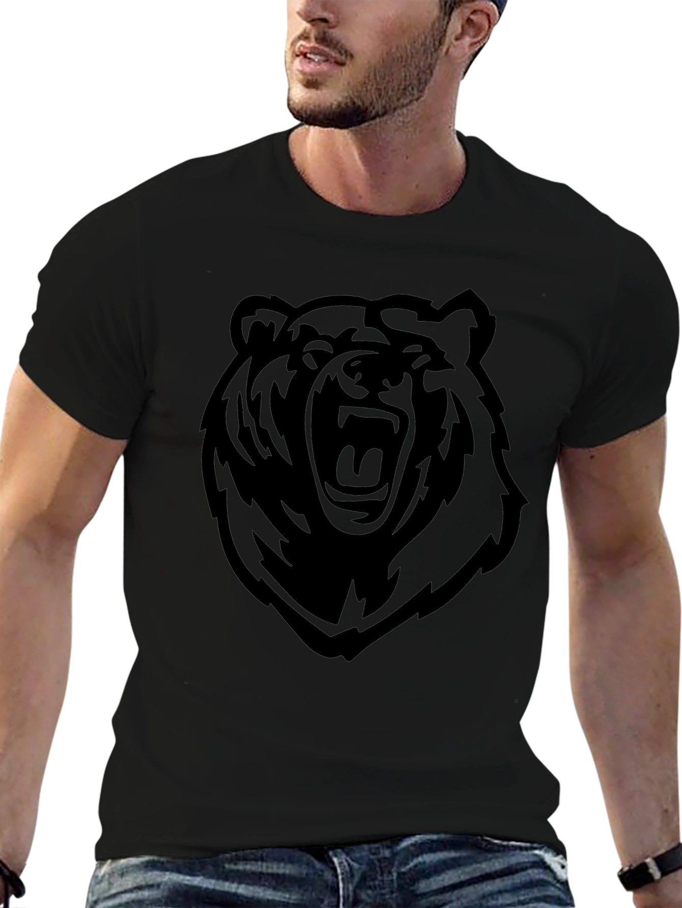 Bold Bear Graphic Tee - Mens Black T-Shirt