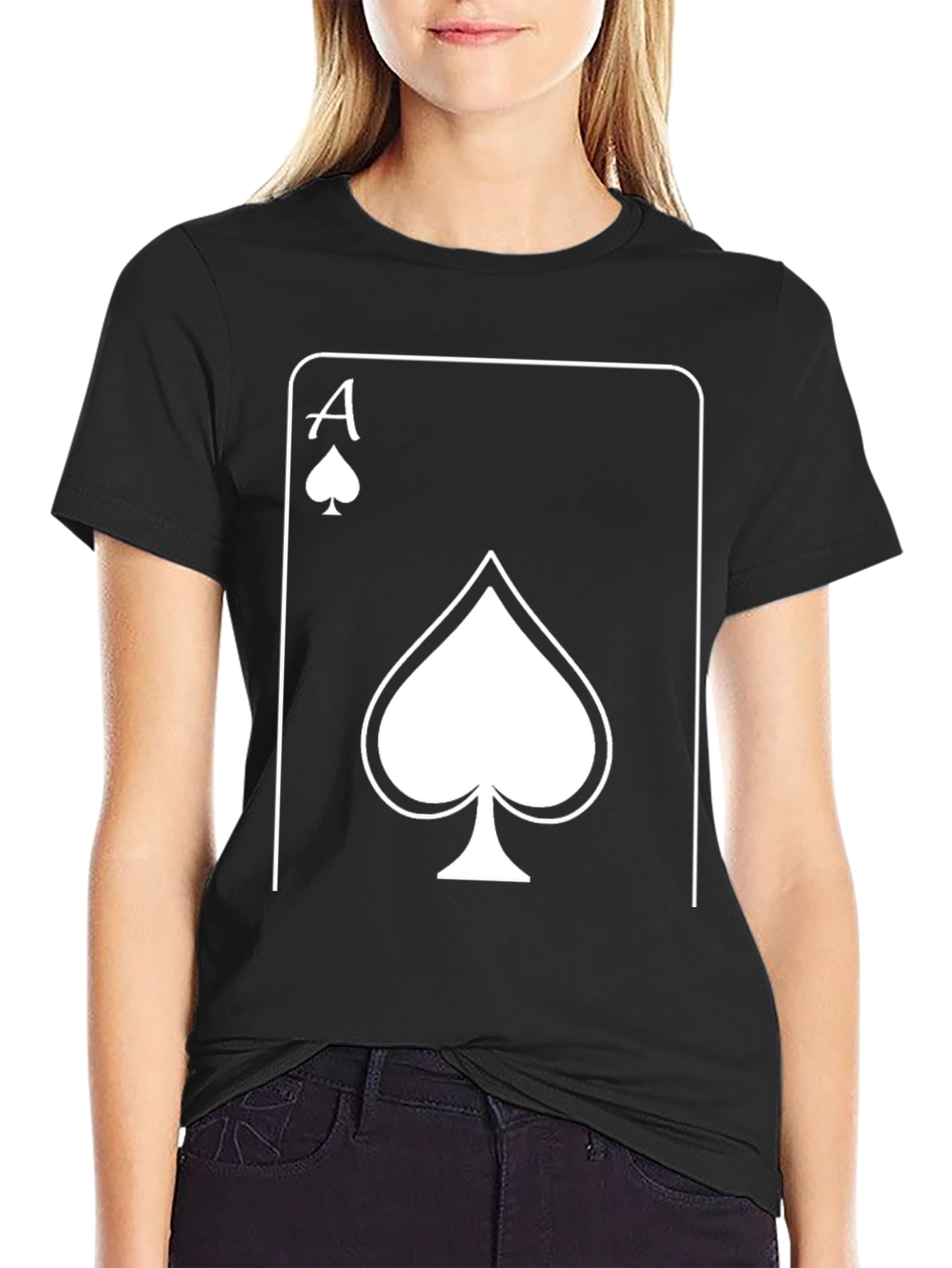 Ace of Spades Graphic Tee - Black Cotton T-Shirt