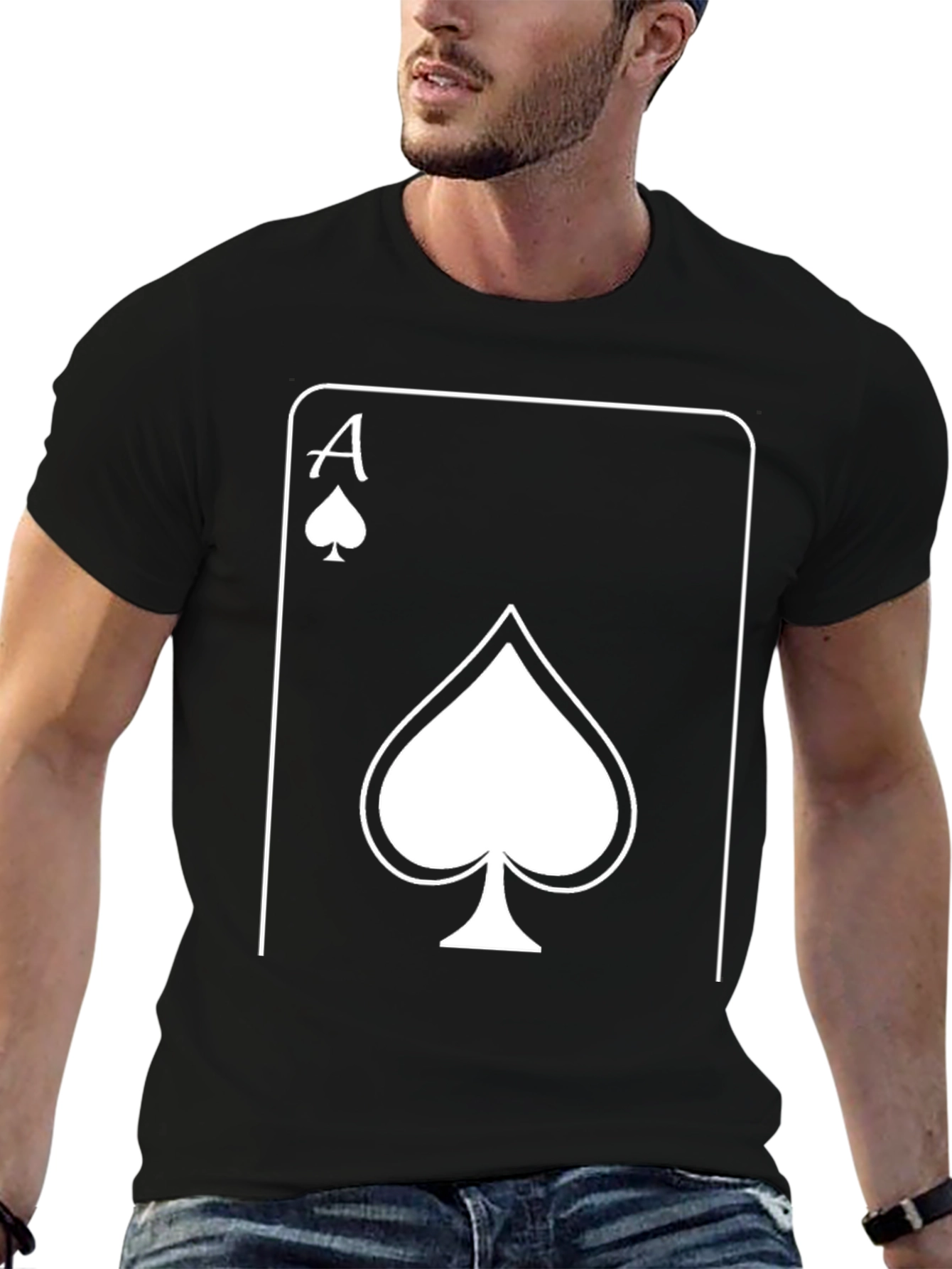 Ace of Spades Graphic Tee - Black Cotton T-Shirt