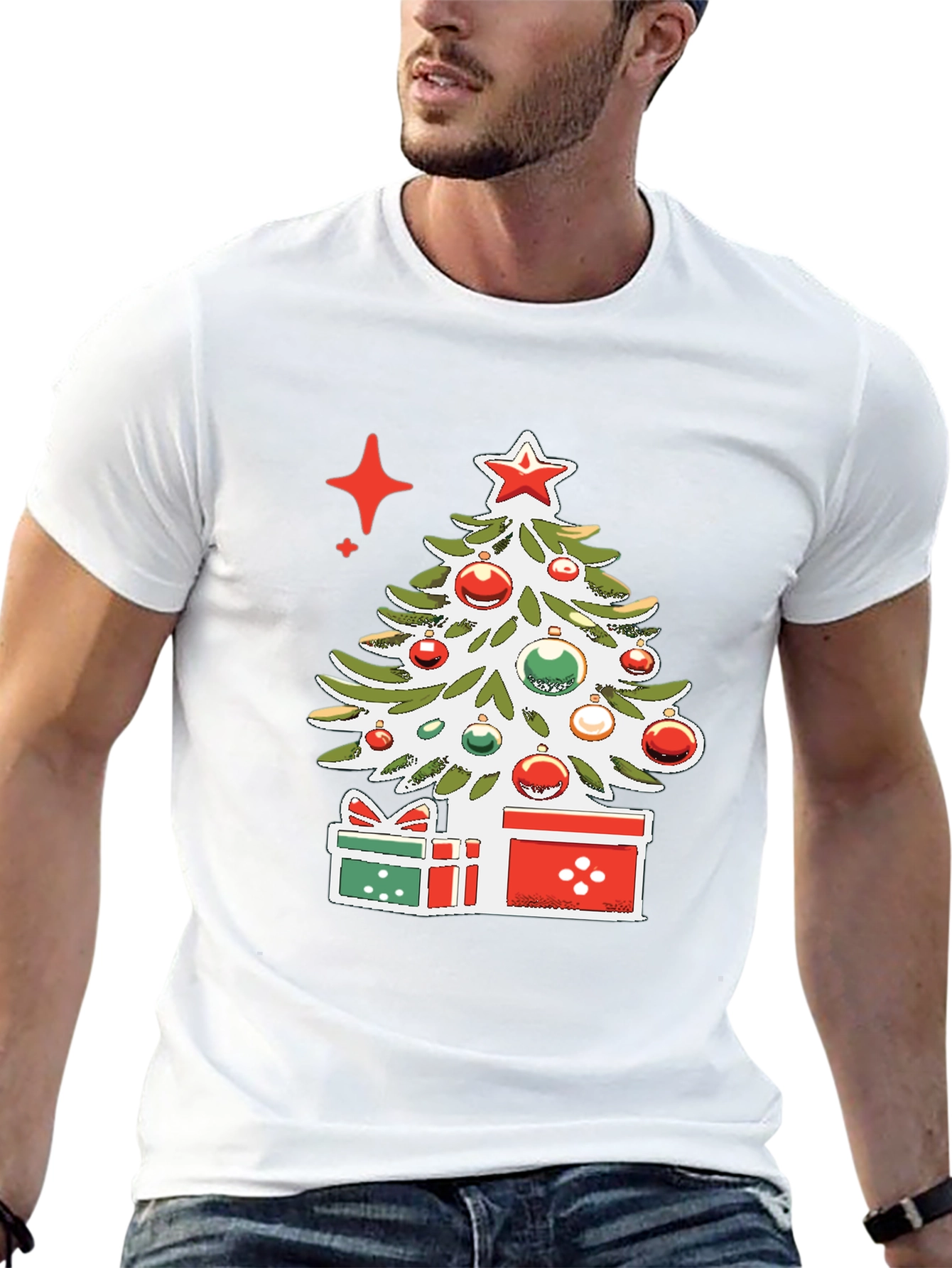 Festive Christmas Tree Graphic Tee - Holiday Style