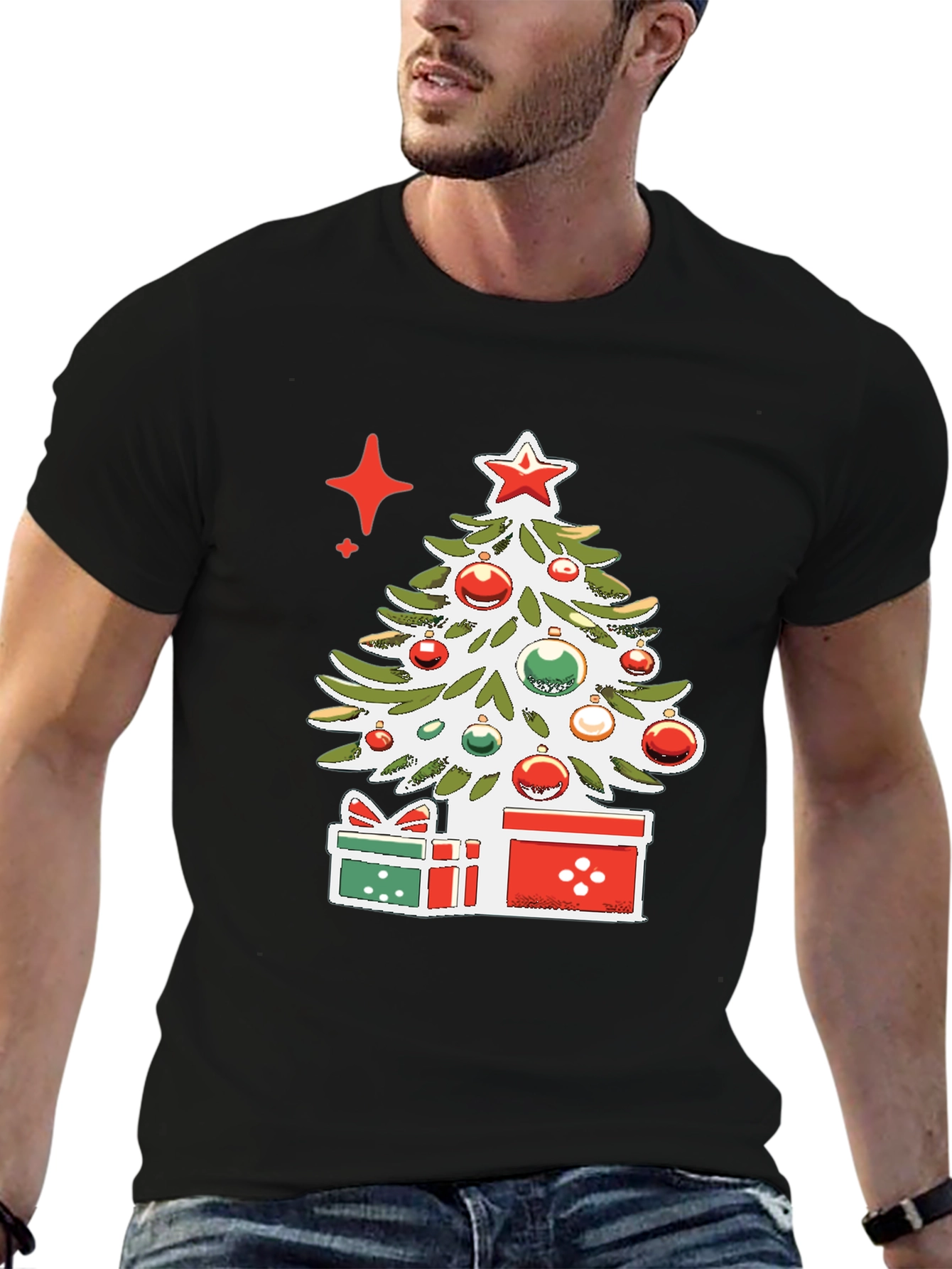 Festive Christmas Tree Graphic Tee - Holiday Style