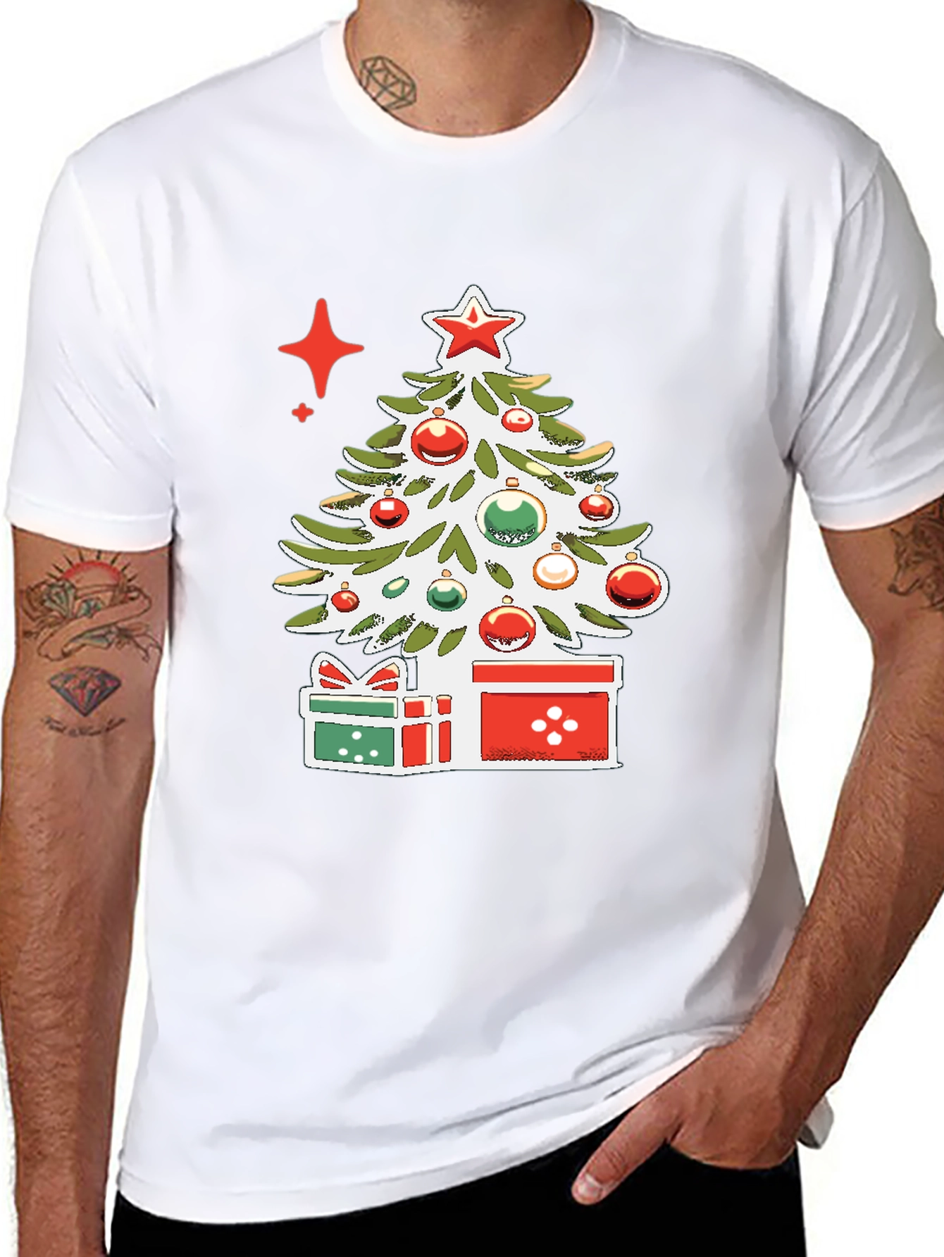 Festive Christmas Tree Graphic Tee - Holiday Style