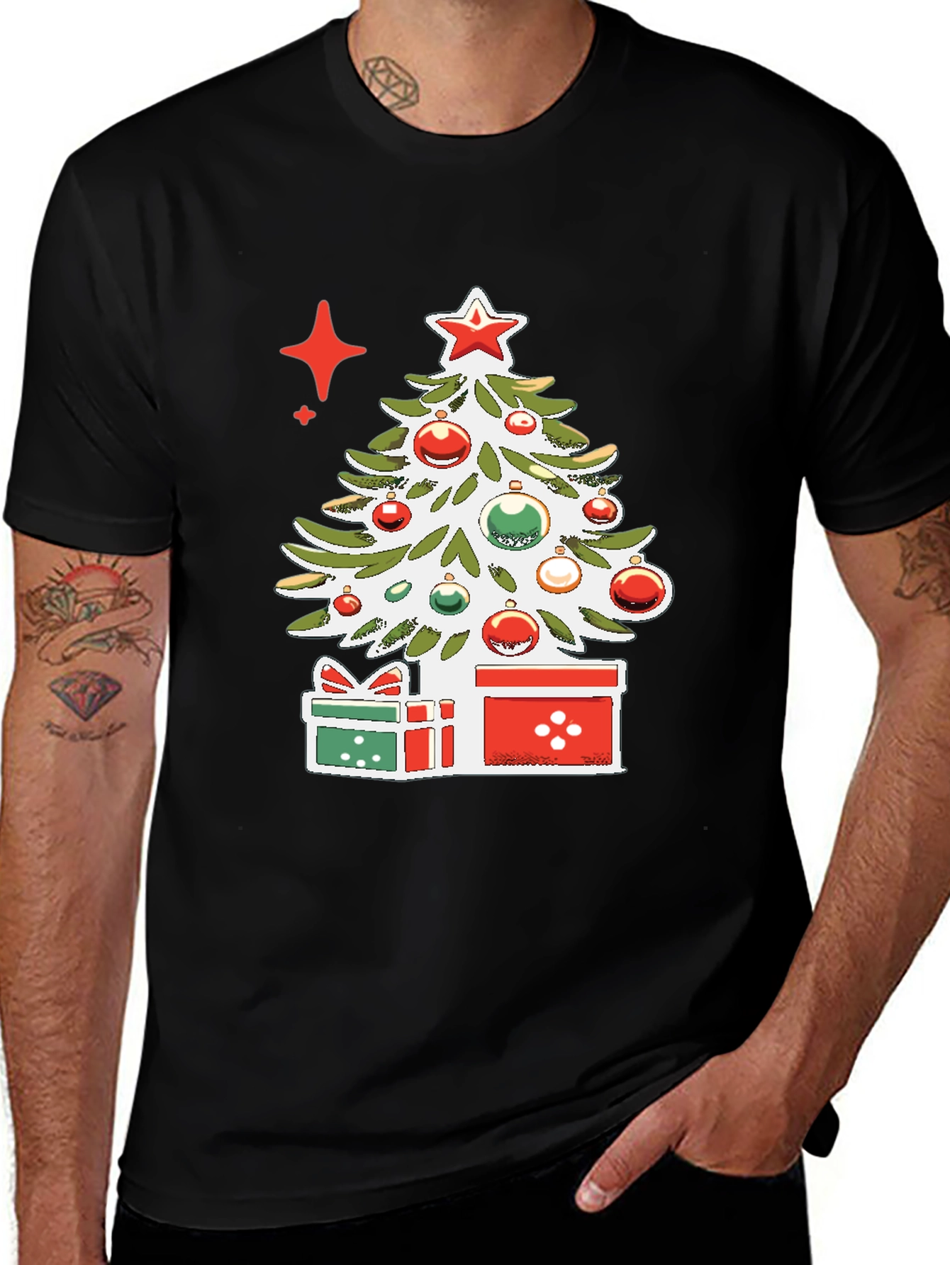 Festive Christmas Tree Graphic Tee - Holiday Style
