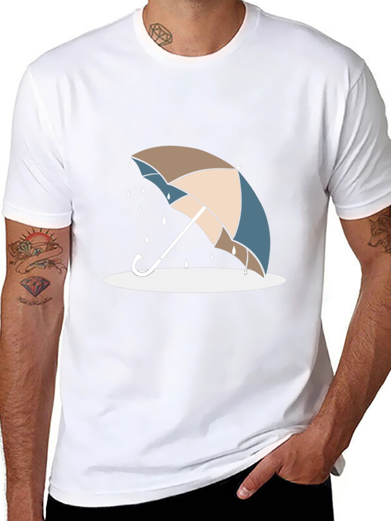 Umbrella Graphic Tee - Stylish Rain Protection